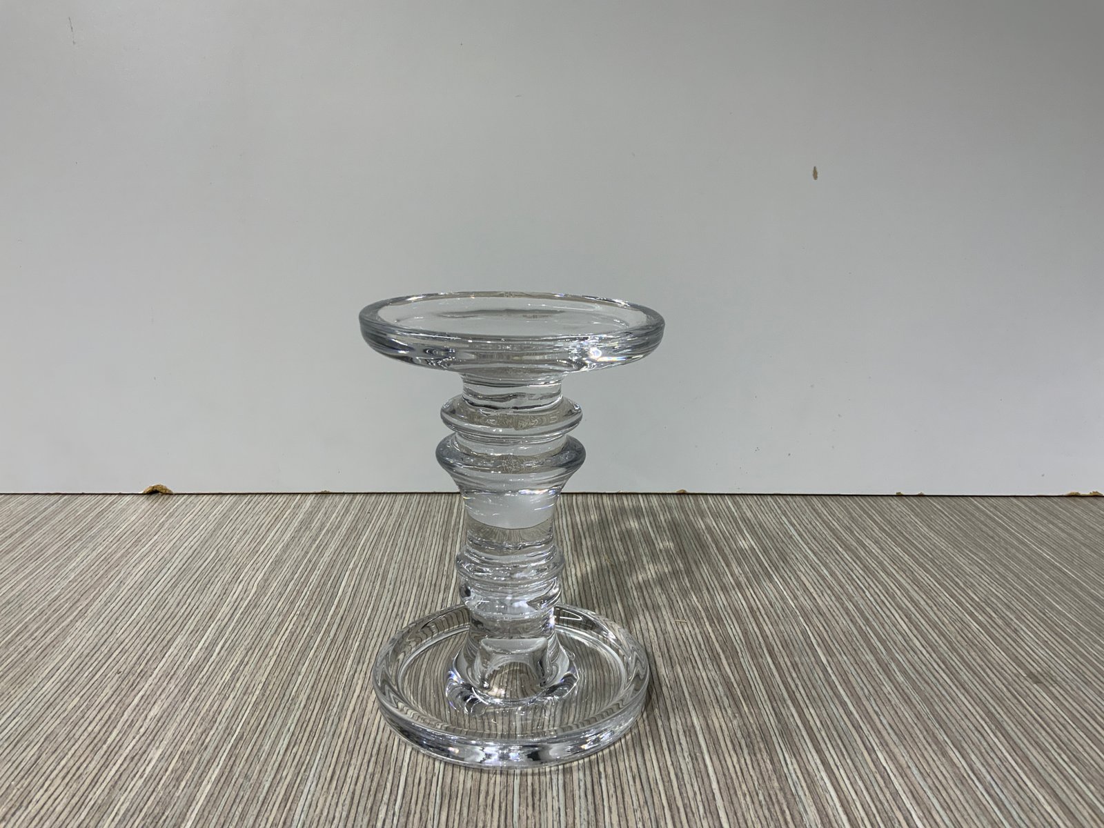 Candelabro Vidrio Alto Para Velon Y Vela Base Torno 16Cm Alto