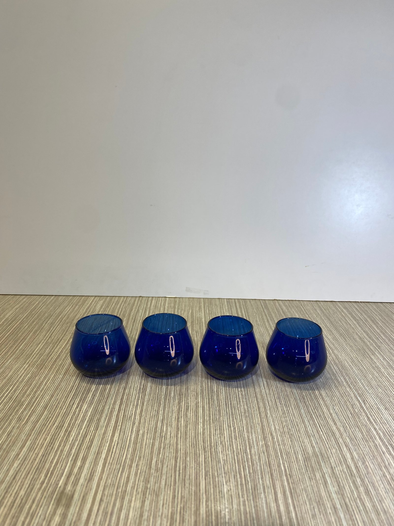 Jarron Copa Mini Vidrio Azul