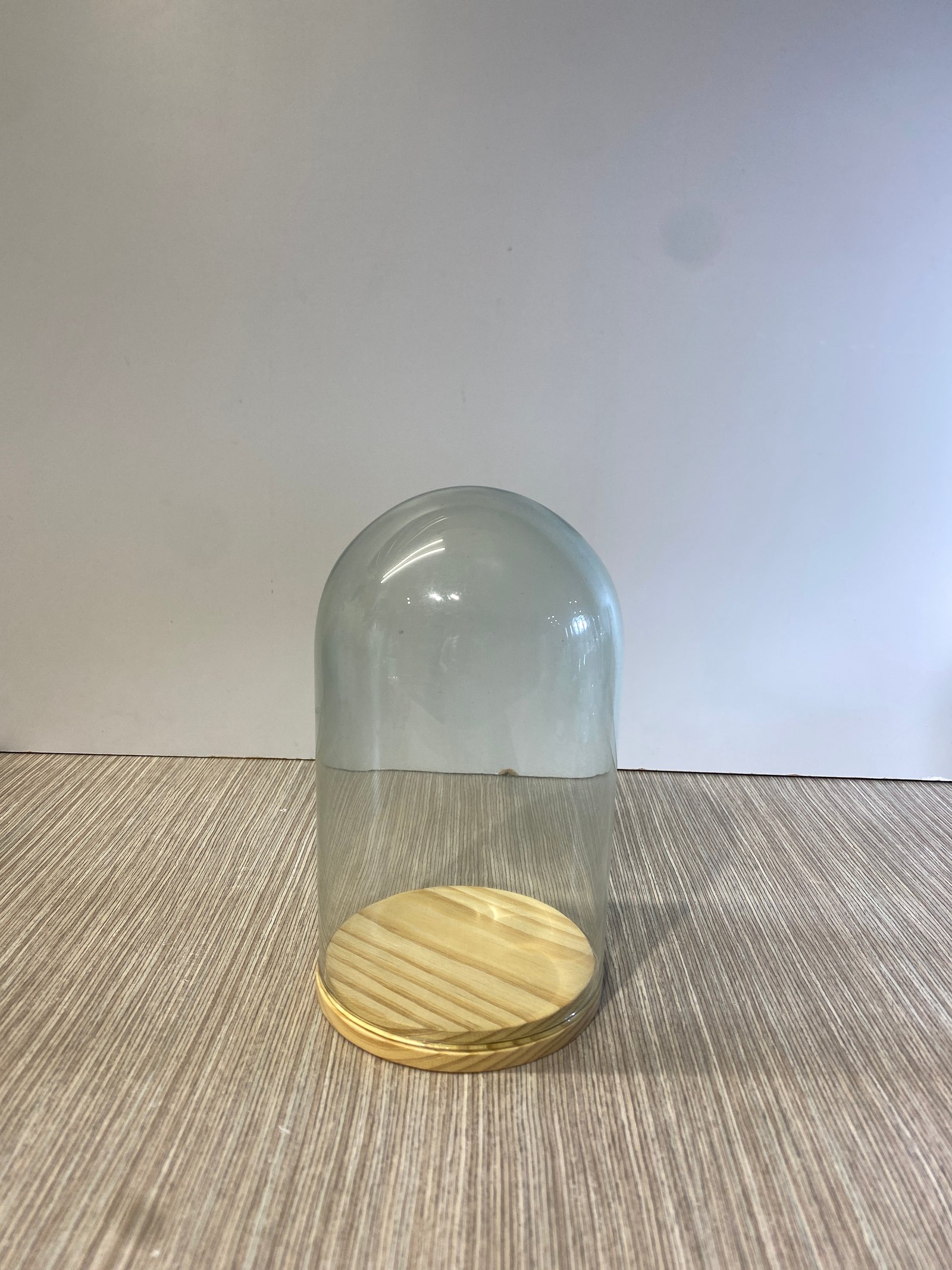 Cúpula Vidrio Base Madera
