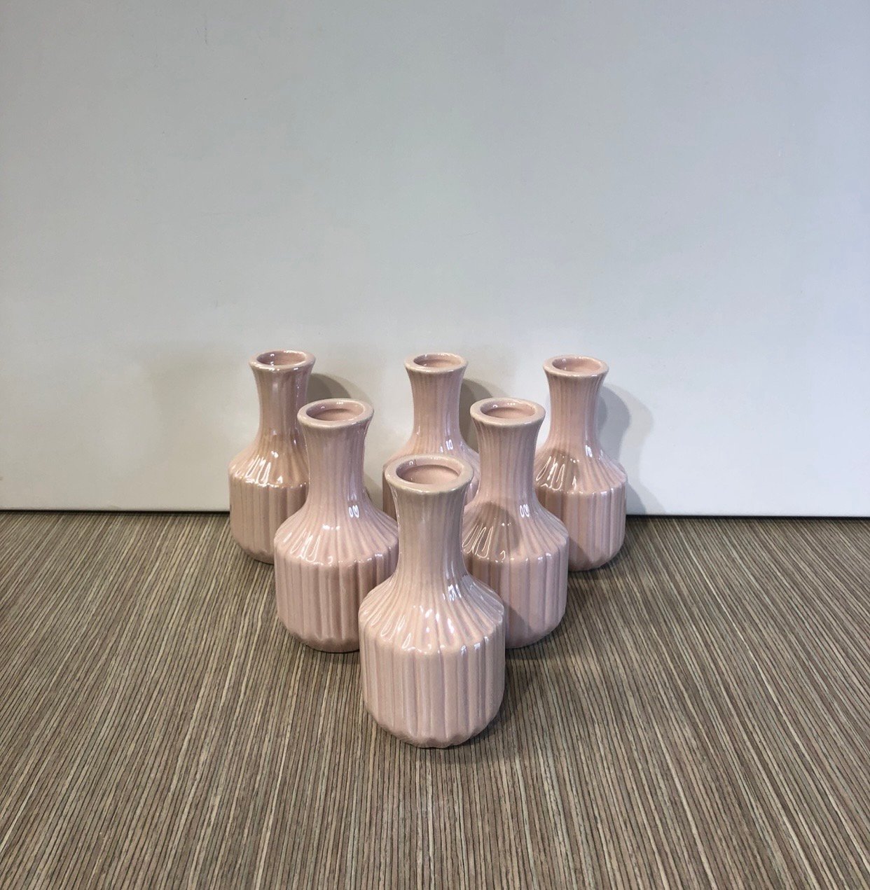 Jarrón Cerámica Mini Rosado Brillante