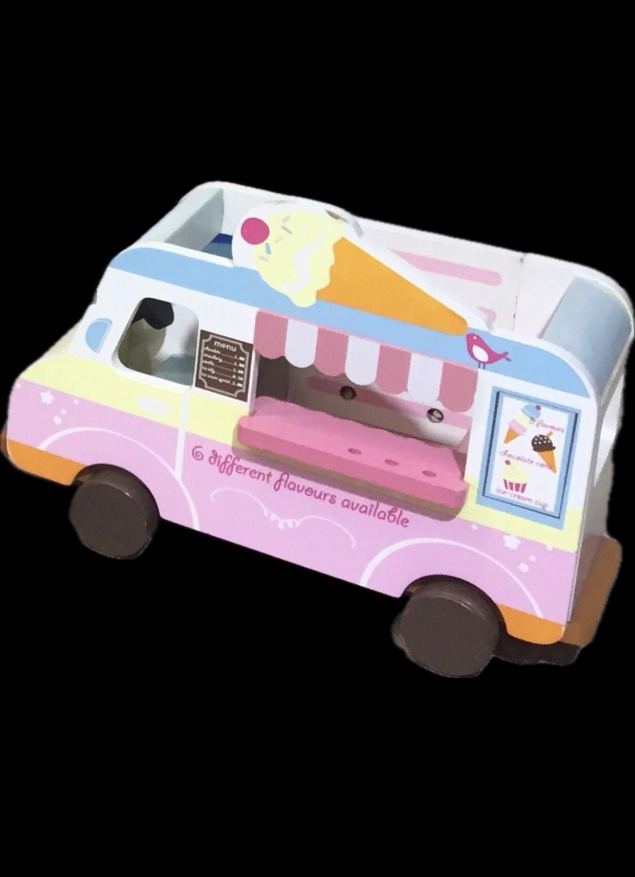 Carrito Madera Helado Colores