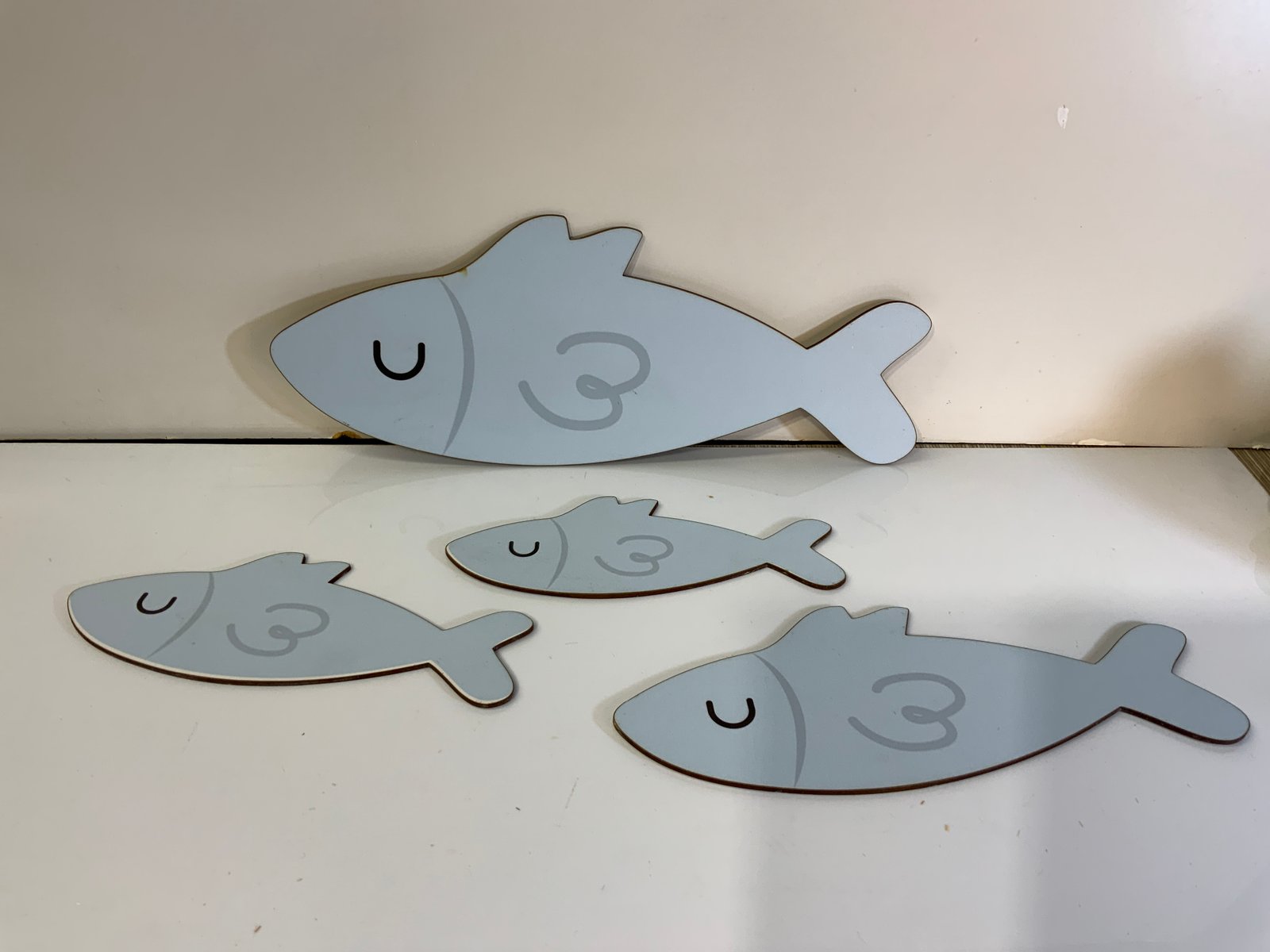Pez Azul Mediano Mdf ( 29 Cm Largo)