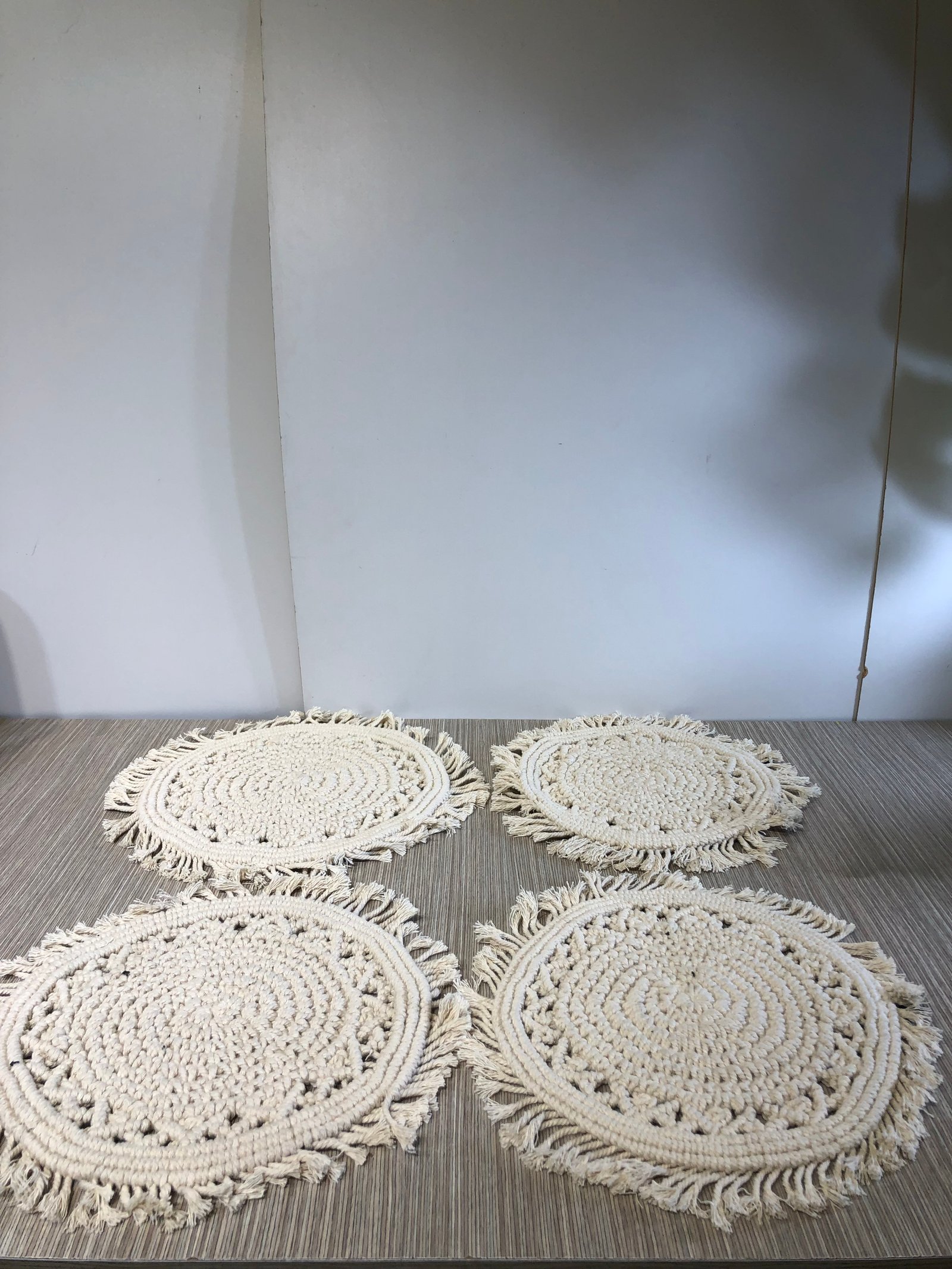 Individual Redondo Macrame Y Flecos