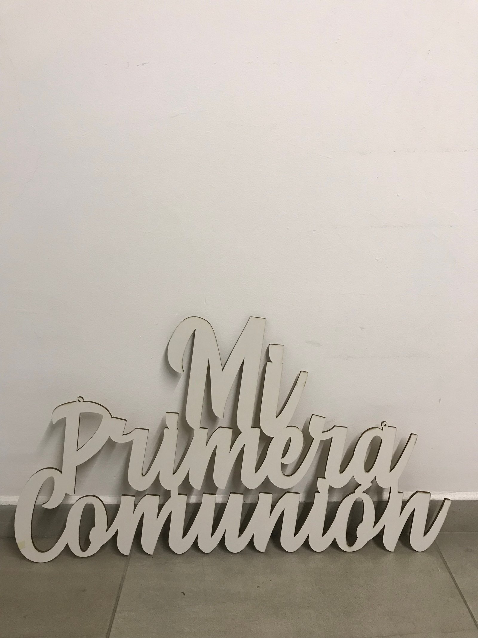Letrero Mi Primera Comunion Blanco 77Cm