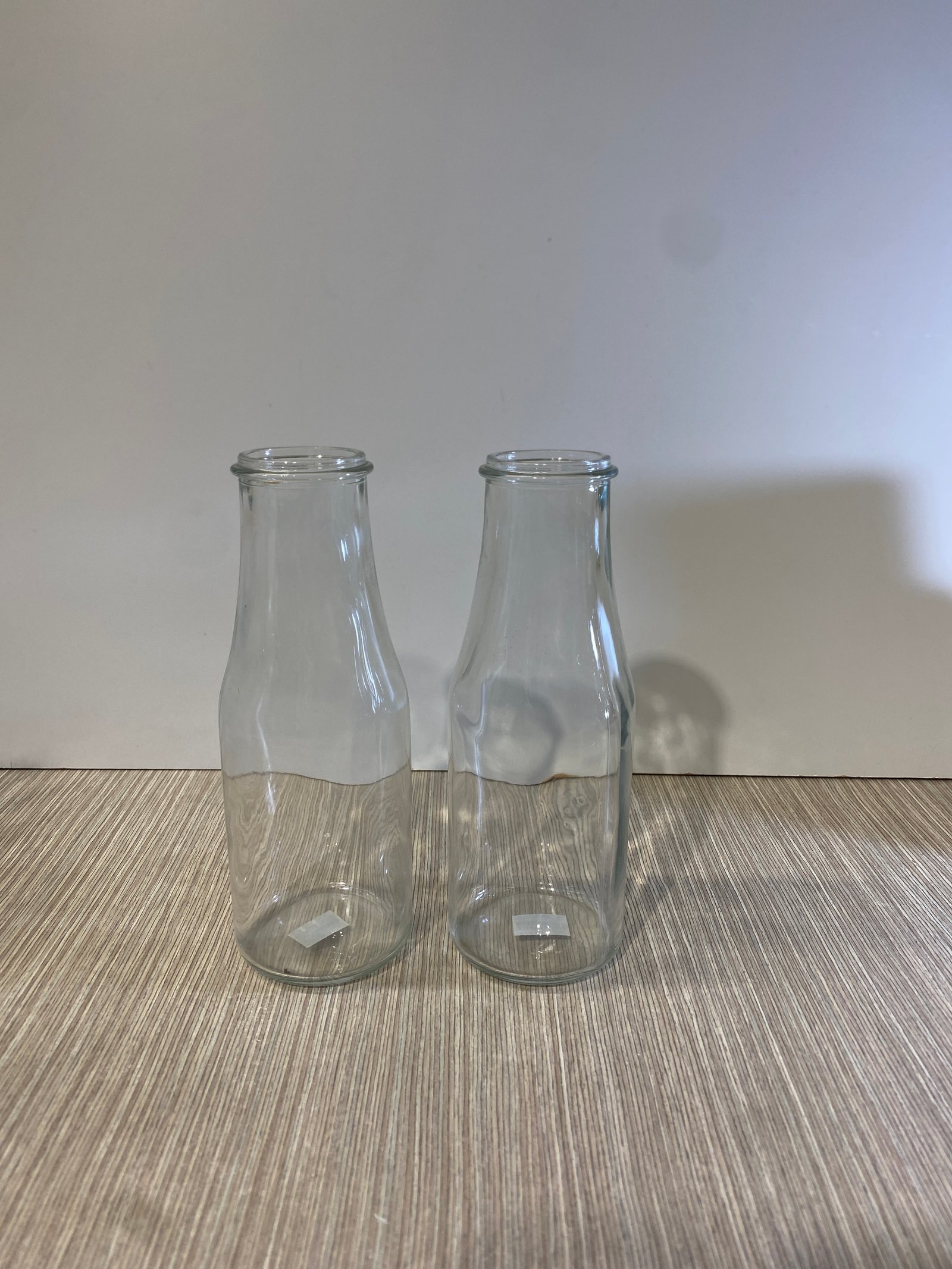 Jarron Vidrio Transparente Alto (Litro Leche )