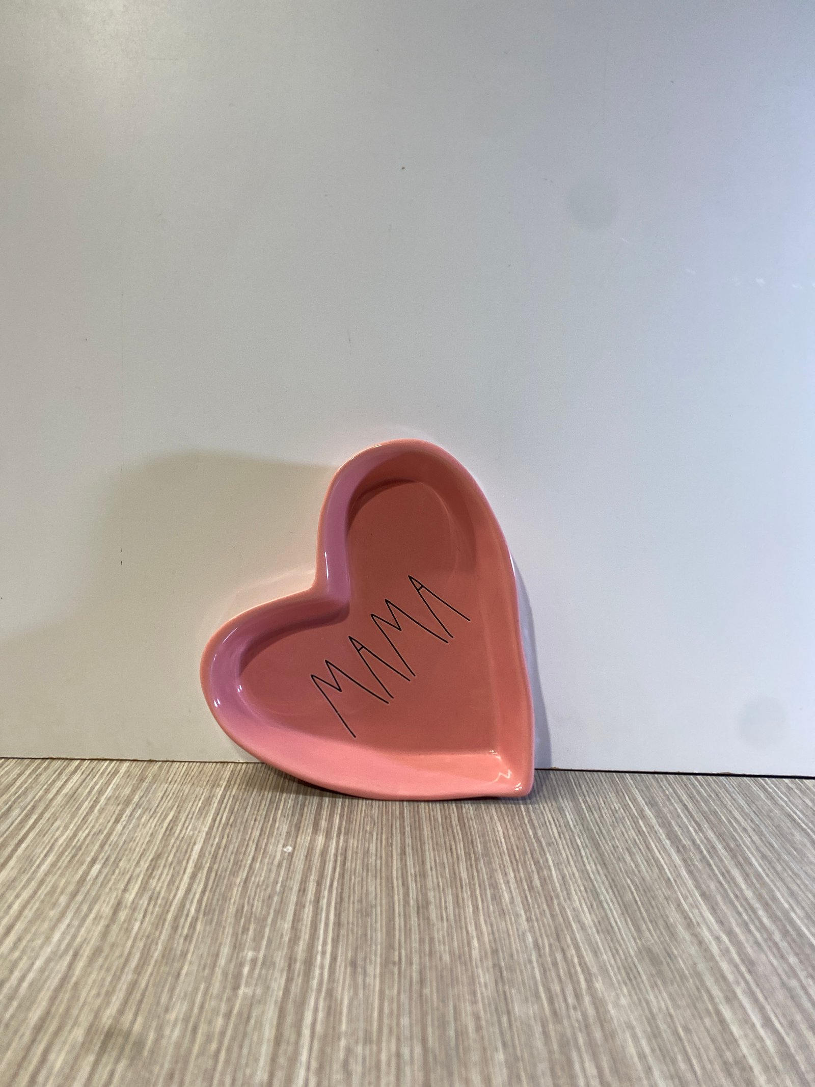 Recipiente Forma Corazón Cerámica Rosado Mamá