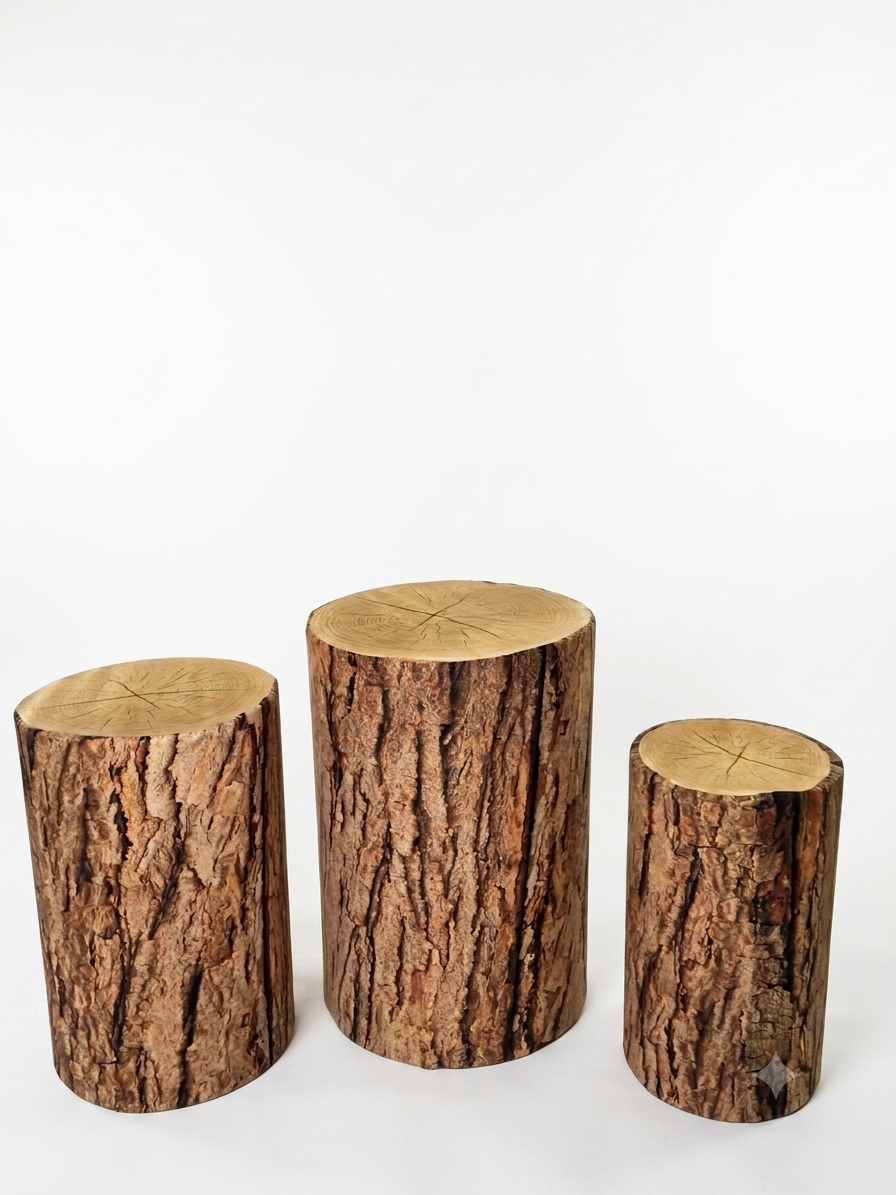 Cilindro Grande Tela Imitacion Madera