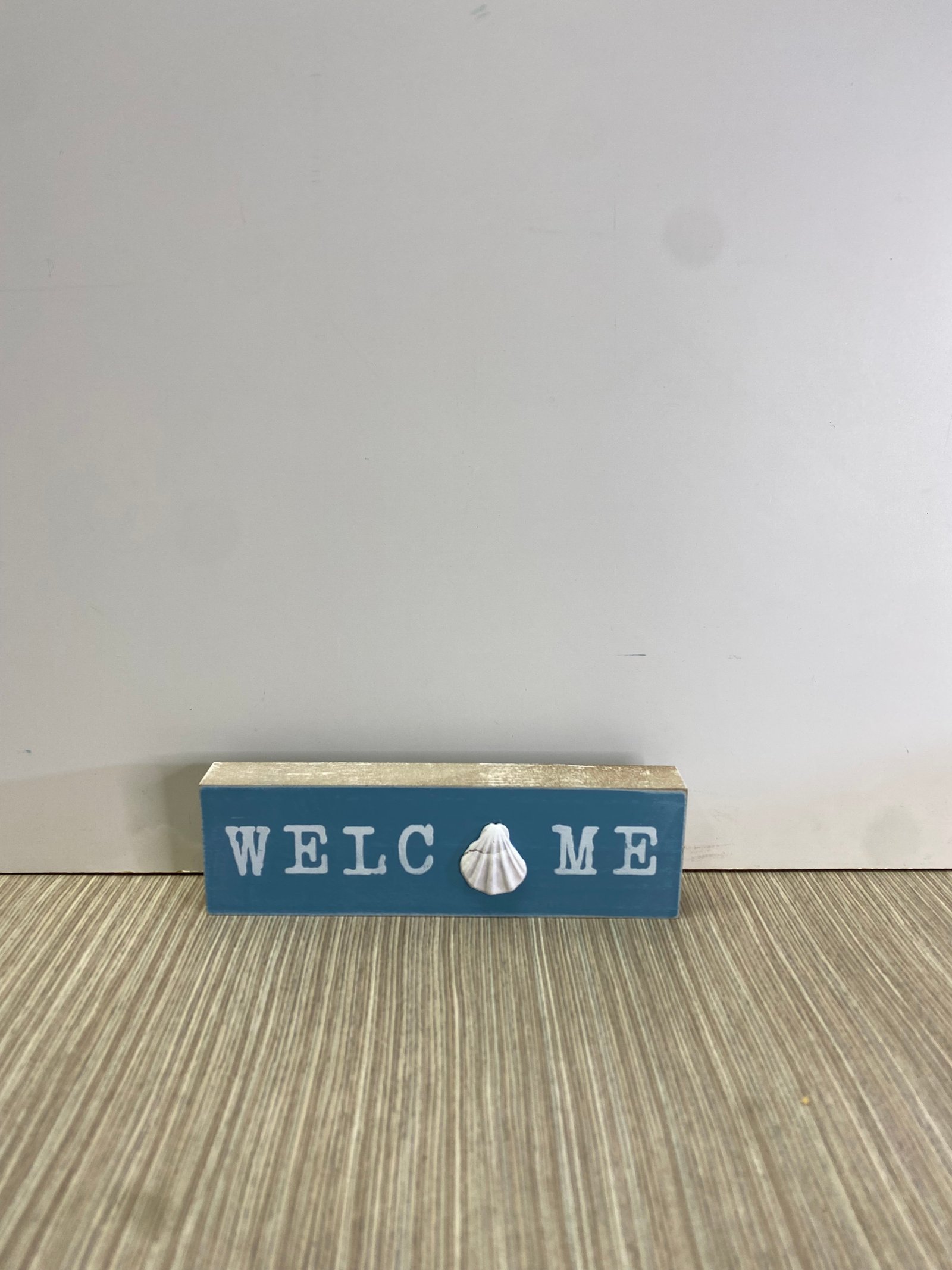 Caja Decorativa Rectangular Azul Welcome