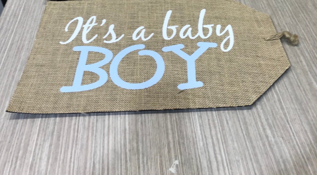 Letrero Yute Rectangular It’s A Baby Boy