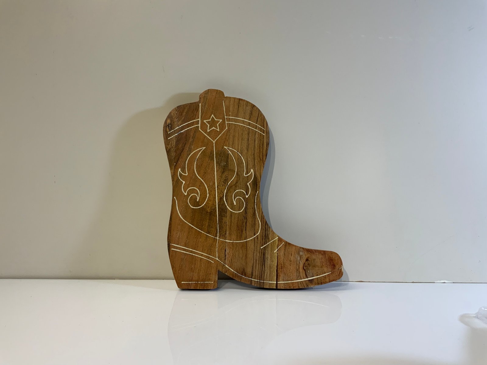 Bota Madera Texana Plana Decorativa