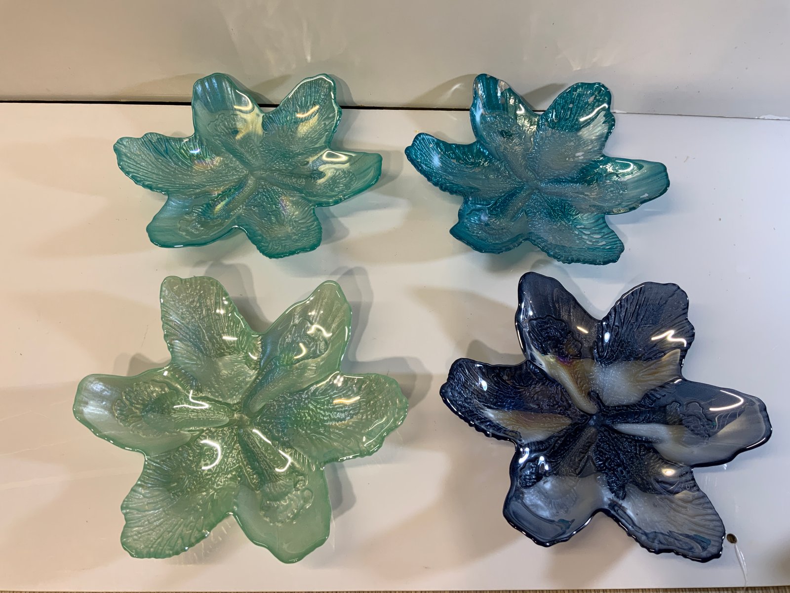 Bandeja Pequeña Estrella Cristal Azul Forma Flor