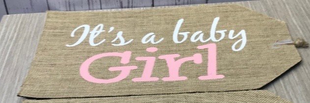Letrero Yute Rectangular It’s A Baby Girl