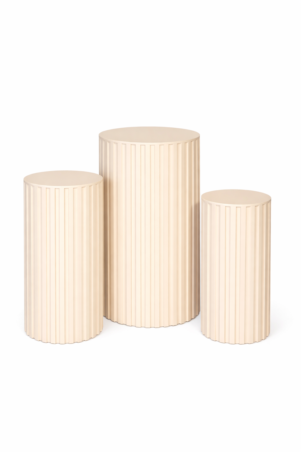 Juego X3 Cilindros Ranurados Beige