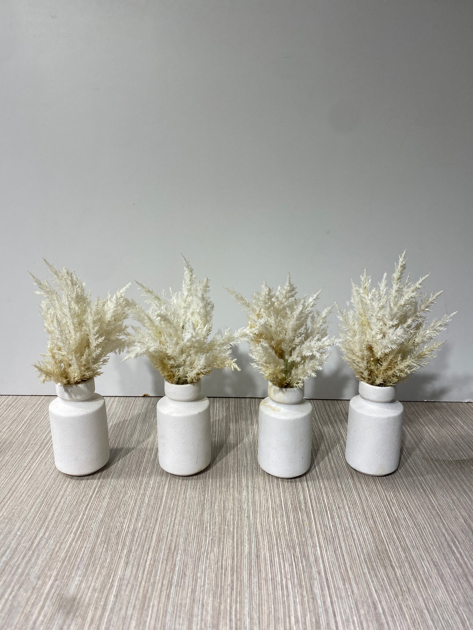 Jarron Ceramica Blanco Plumas Blancas