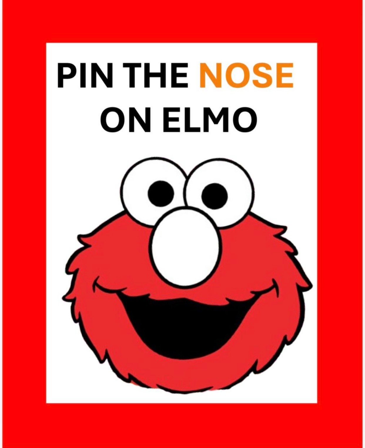Letrero Rectangular Borde Rojo Pin The Nose On Elmo Rojo 1 Mt Alto