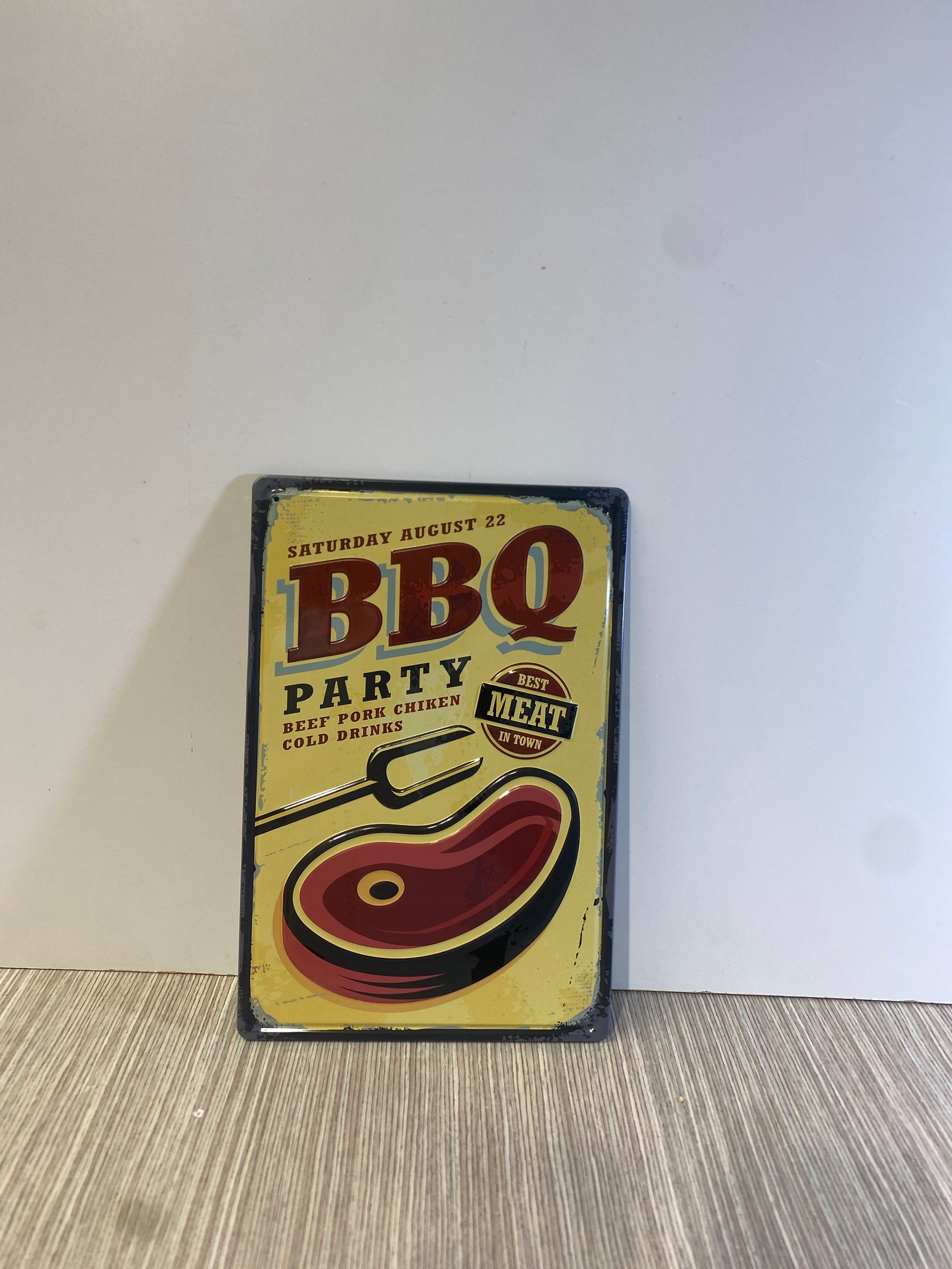 Placa Metalica Bbq Party