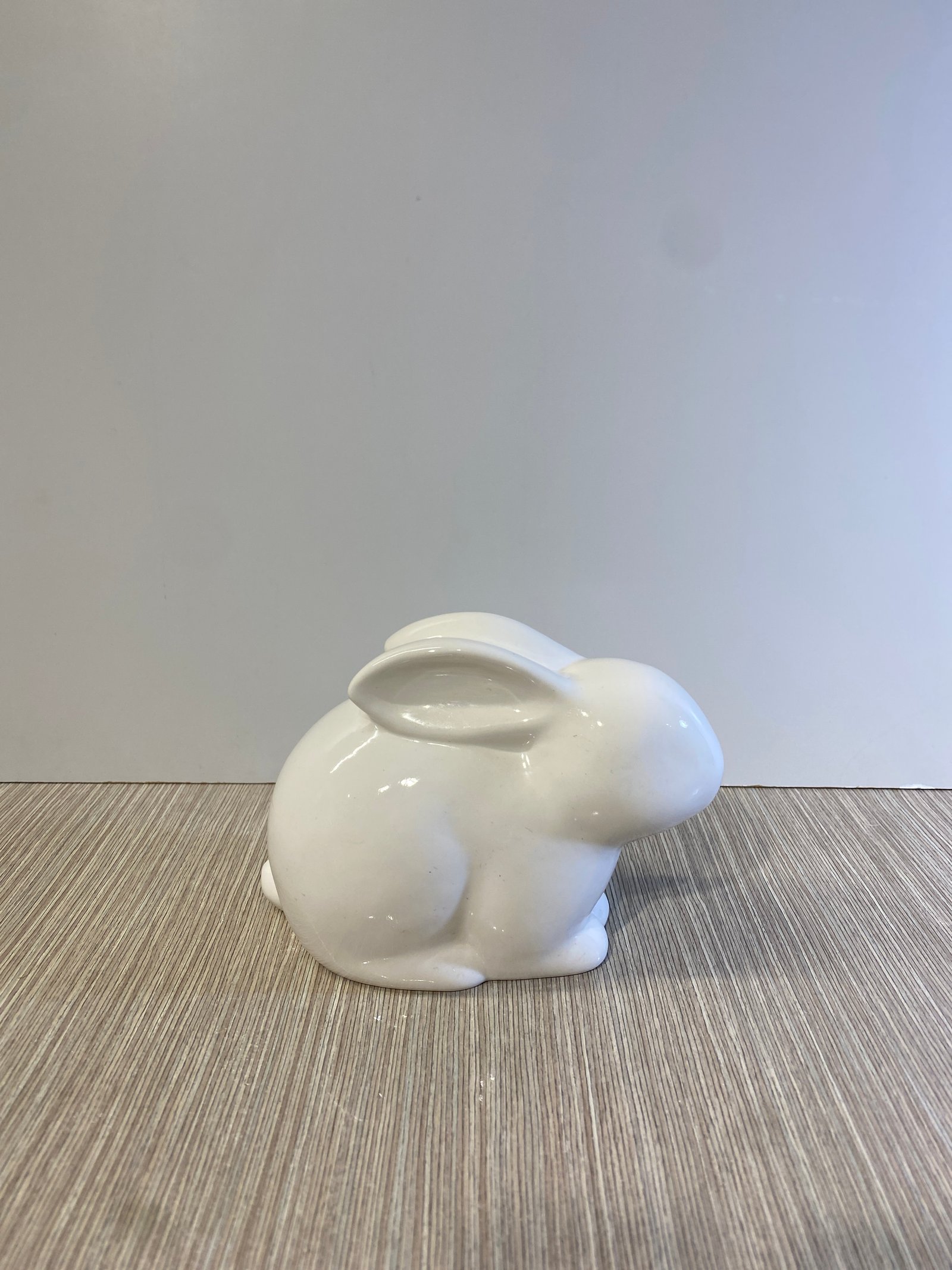 Conejo Blanco Ceramica Orejas Abajo