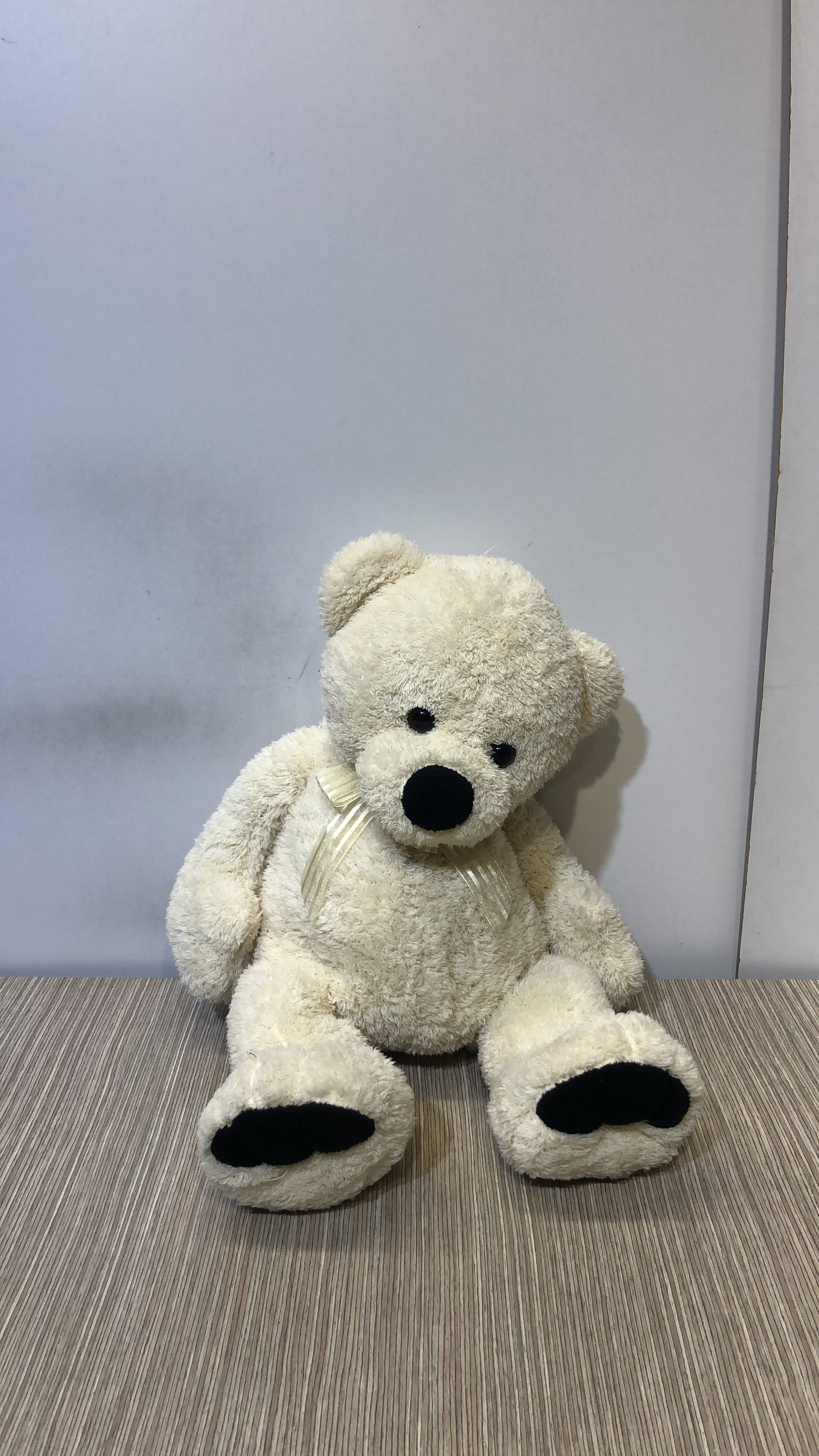 Oso Peluche Grande Crudo Cinta En El Cuello