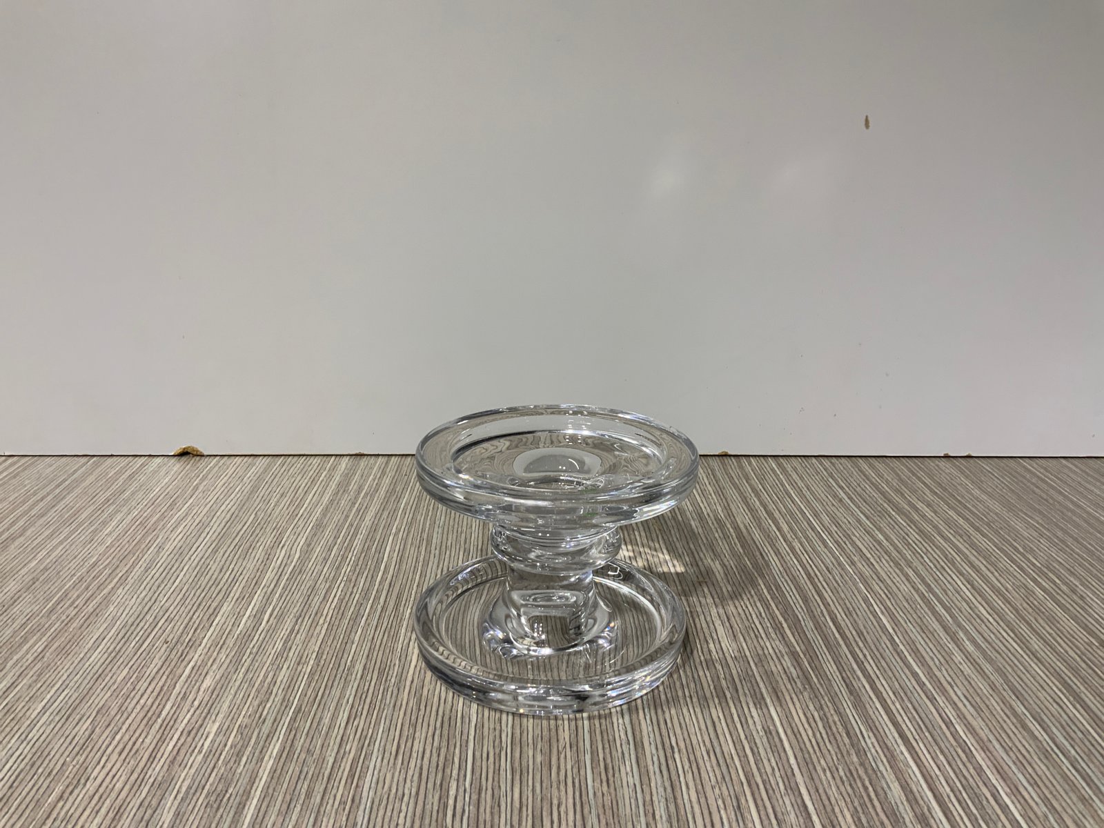 Candelabro Vidrio Pequeño Para Velon Y Vela Torno Grueso 8.5Cm Alto