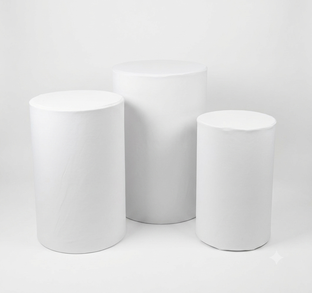 Cilindro Pequeño Tela Blanca