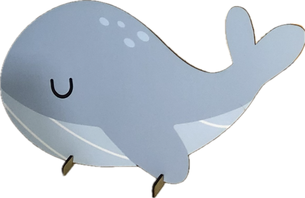 Ballena Azul Mediana Mdf ( 77 Cm Largo)