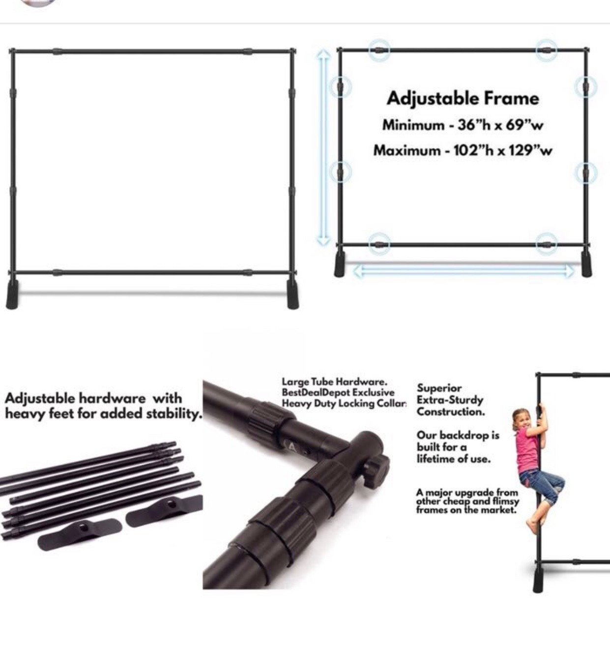 Estructura Rectangular Negra Metalica Ajustable