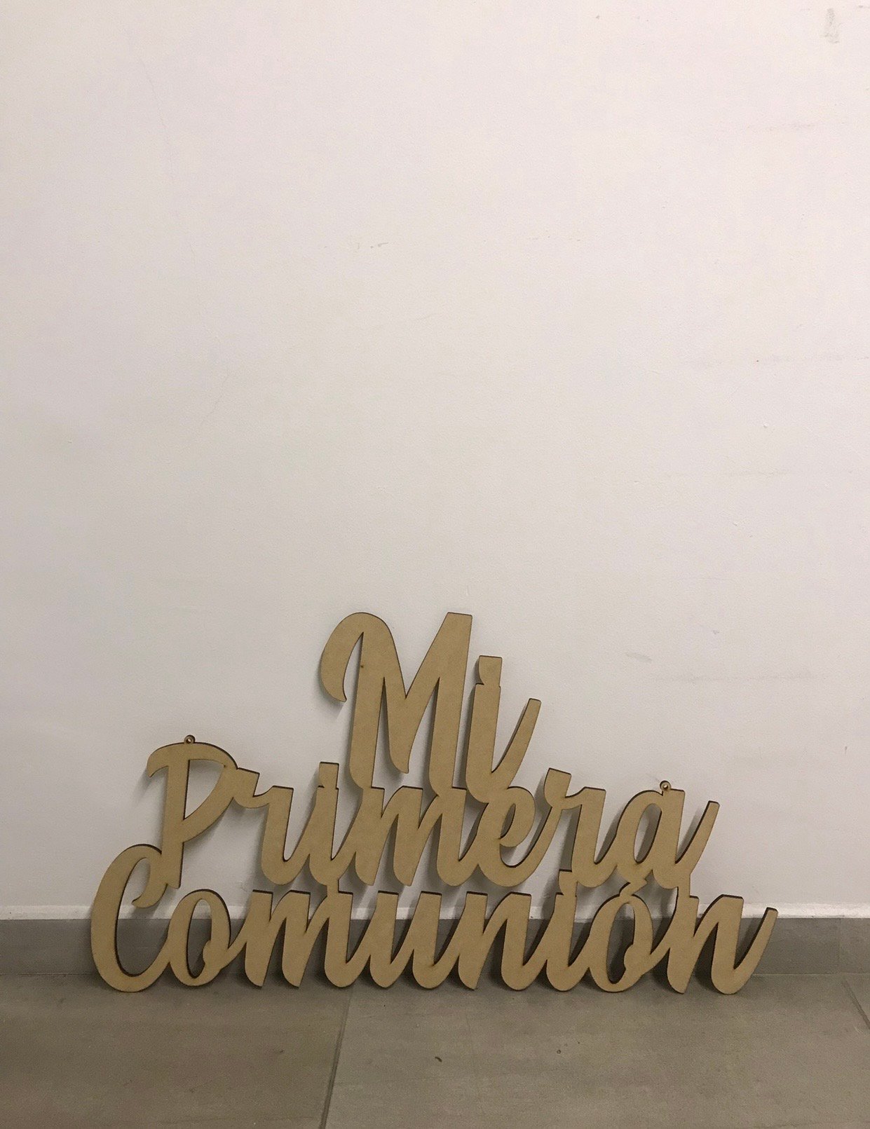 Letrero Mi Primera Comunión Natural 77Cm
