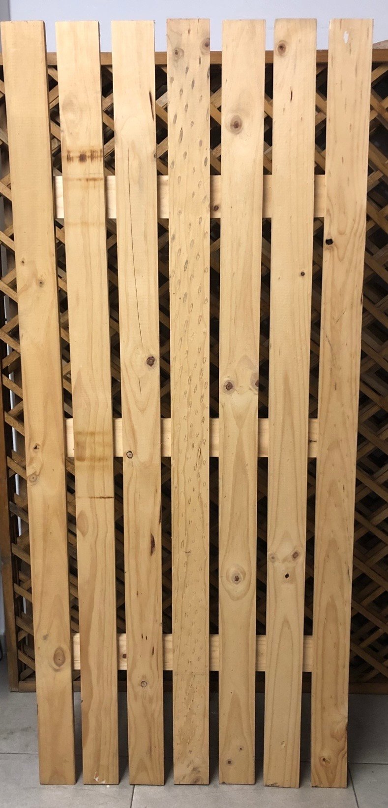 Estructura Madera Cafe Tablillas 1.80X77.5