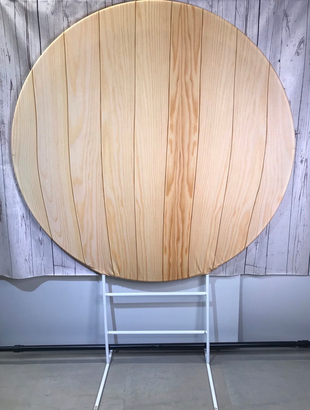 Estructura Redonda Mas Tela Imitación Madera Natural