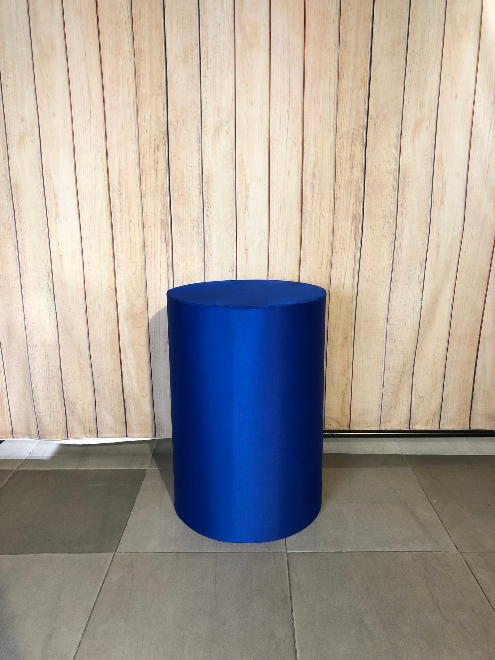 Cilindro Mediano Tela Azul Oscura