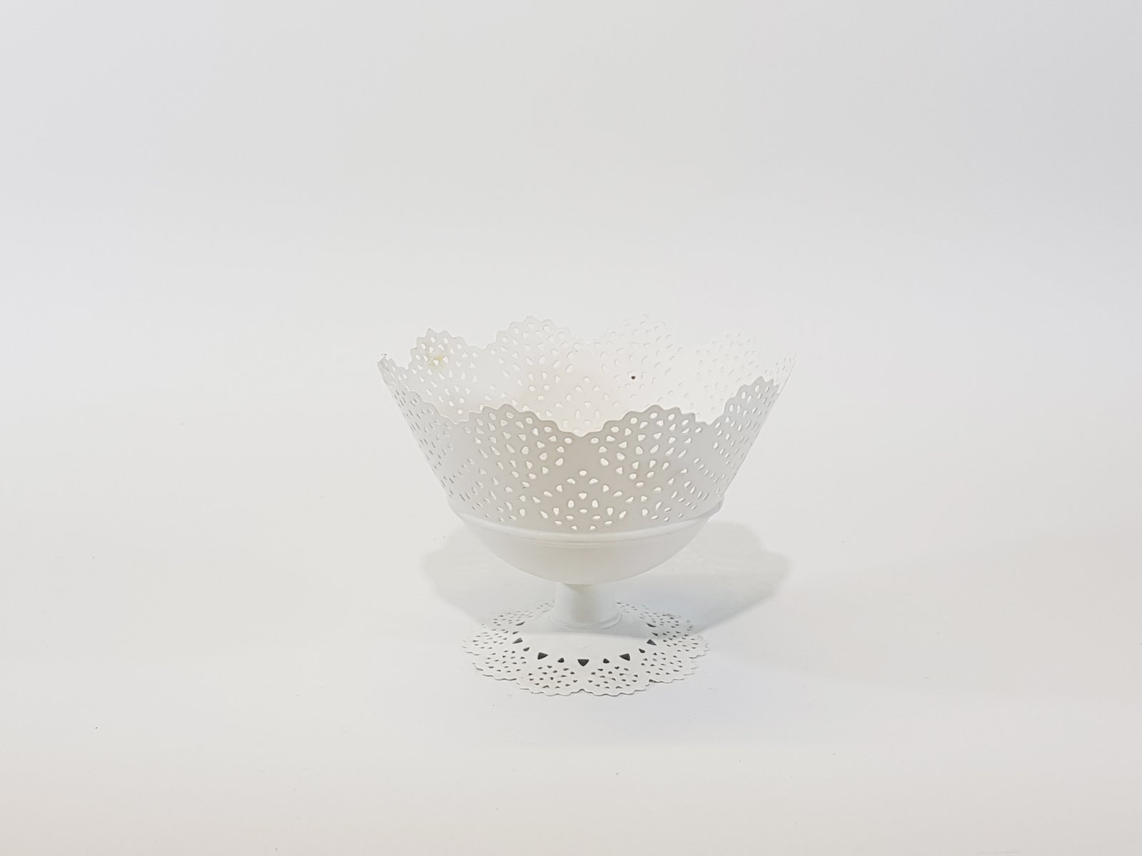 Copon Metalico Encaje Blanco