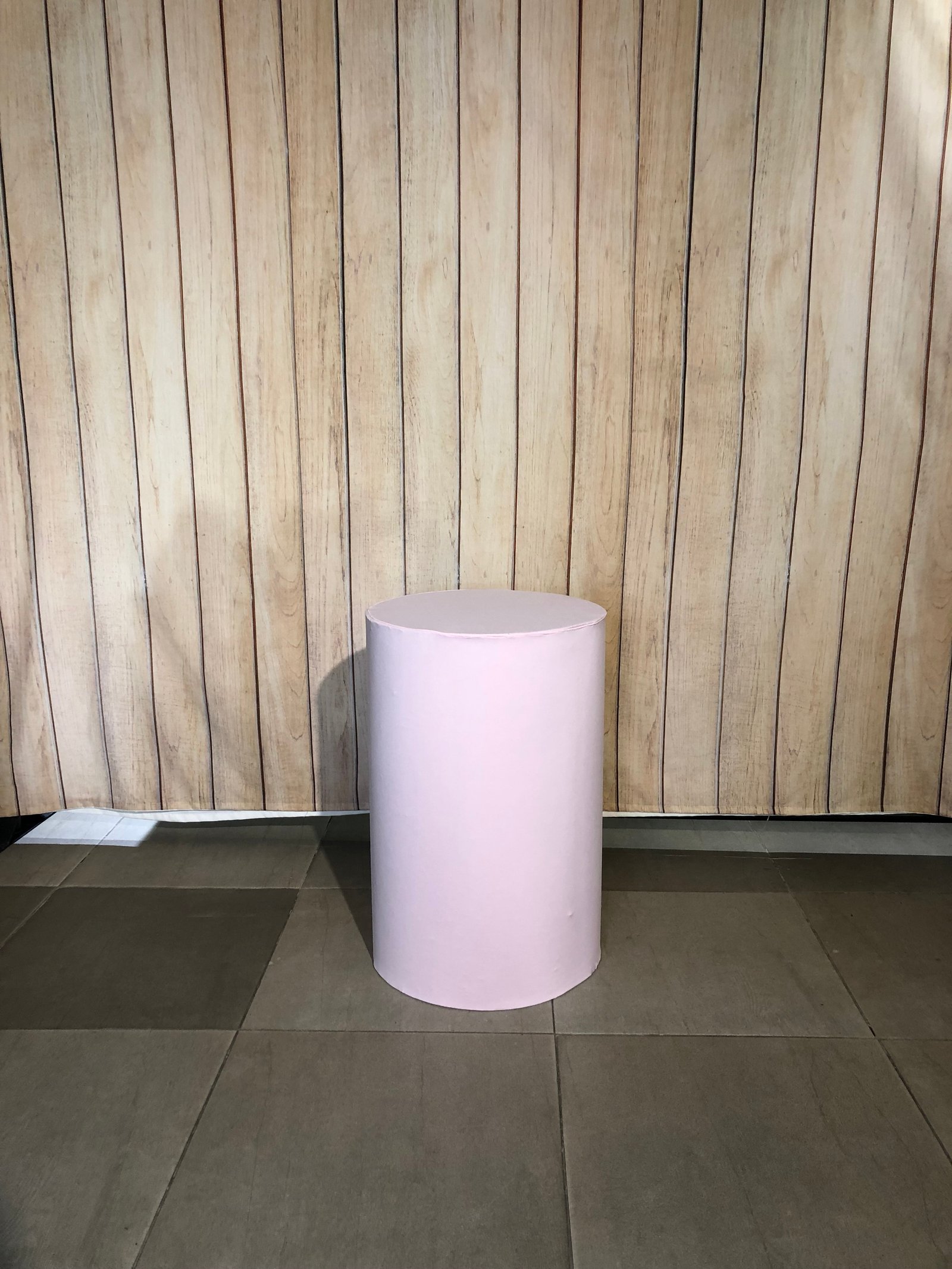 Cilindro Mediano Tela Rosada