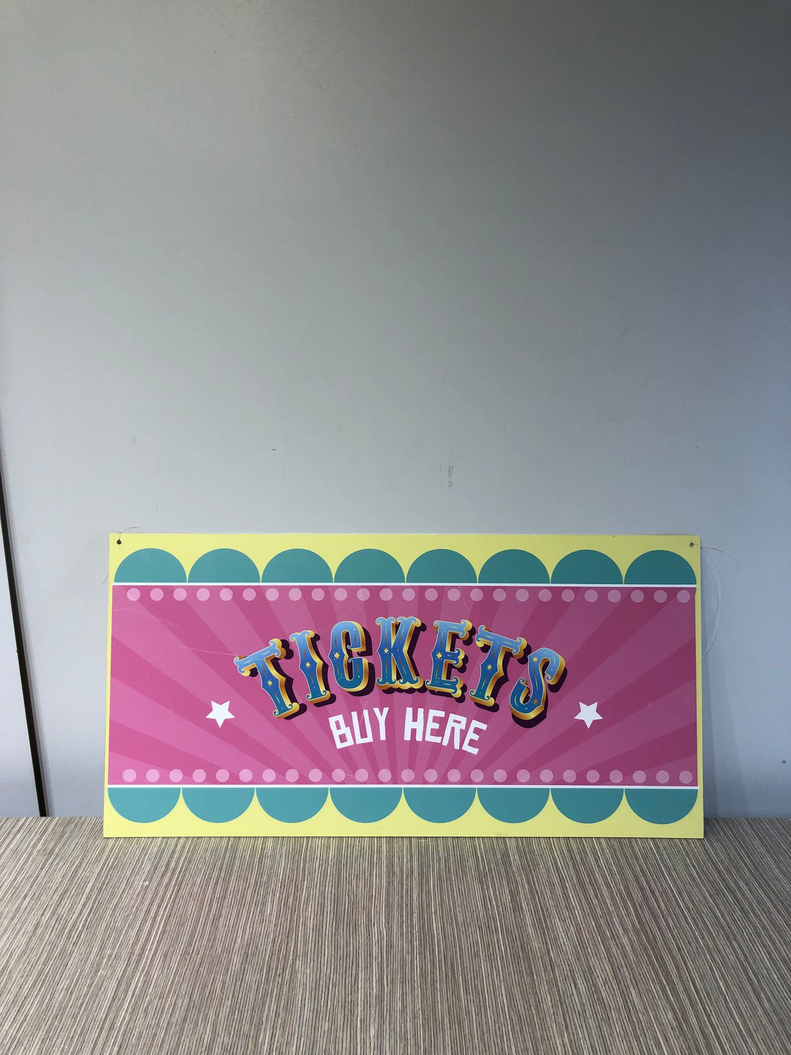 Placa Rectangular Tickets Circo 60 Ancho X 30 Largo