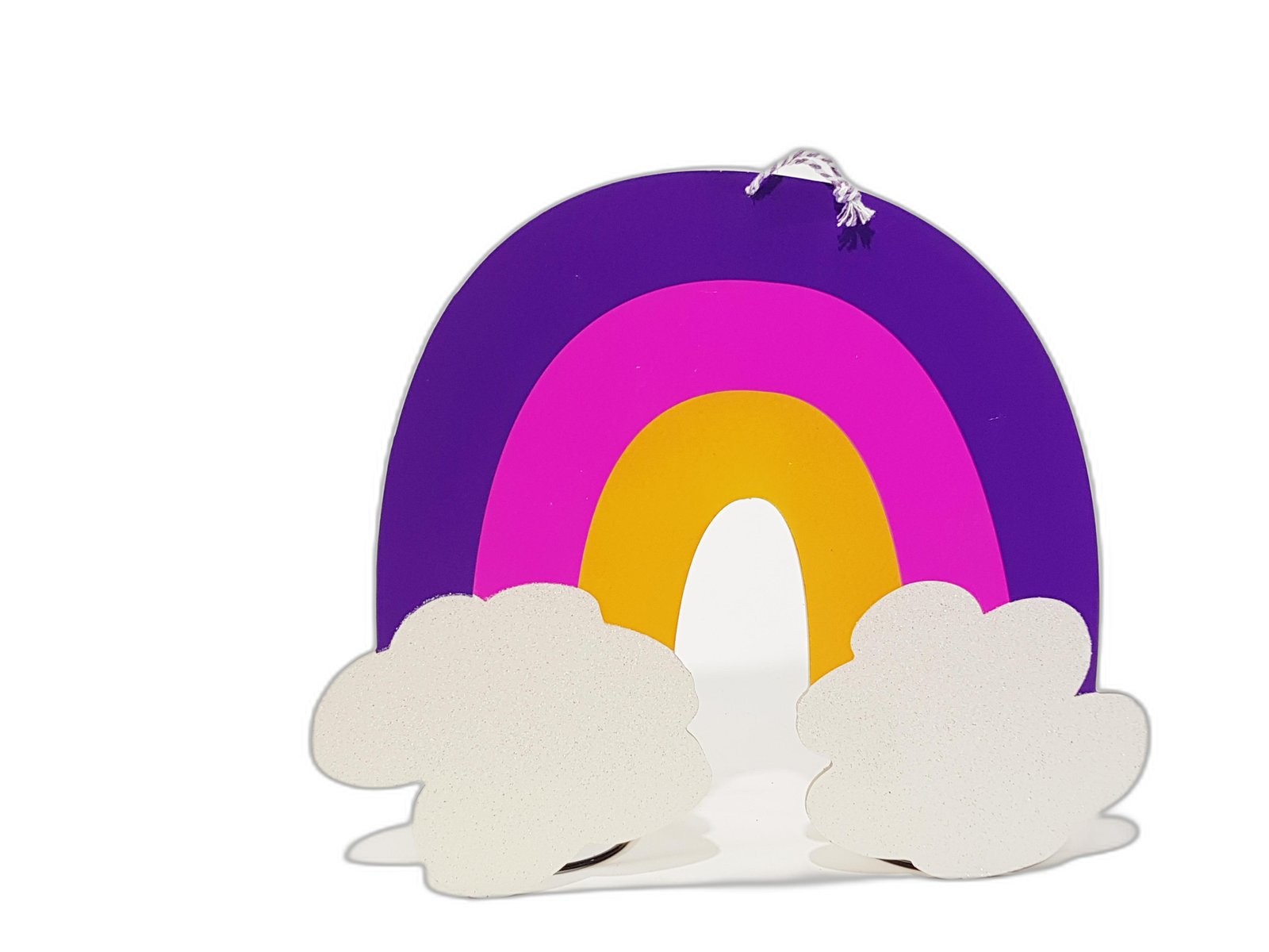 Arcoiris Madera Morado, Rosado Y Naranja