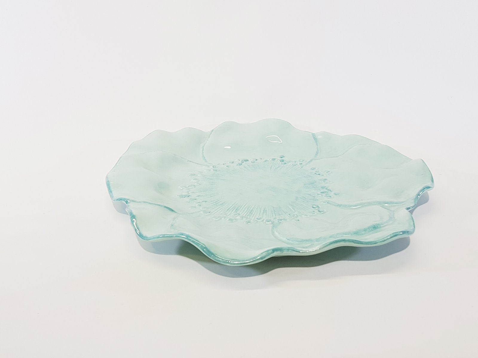 Bandeja Ceramica Forma Flor Azul