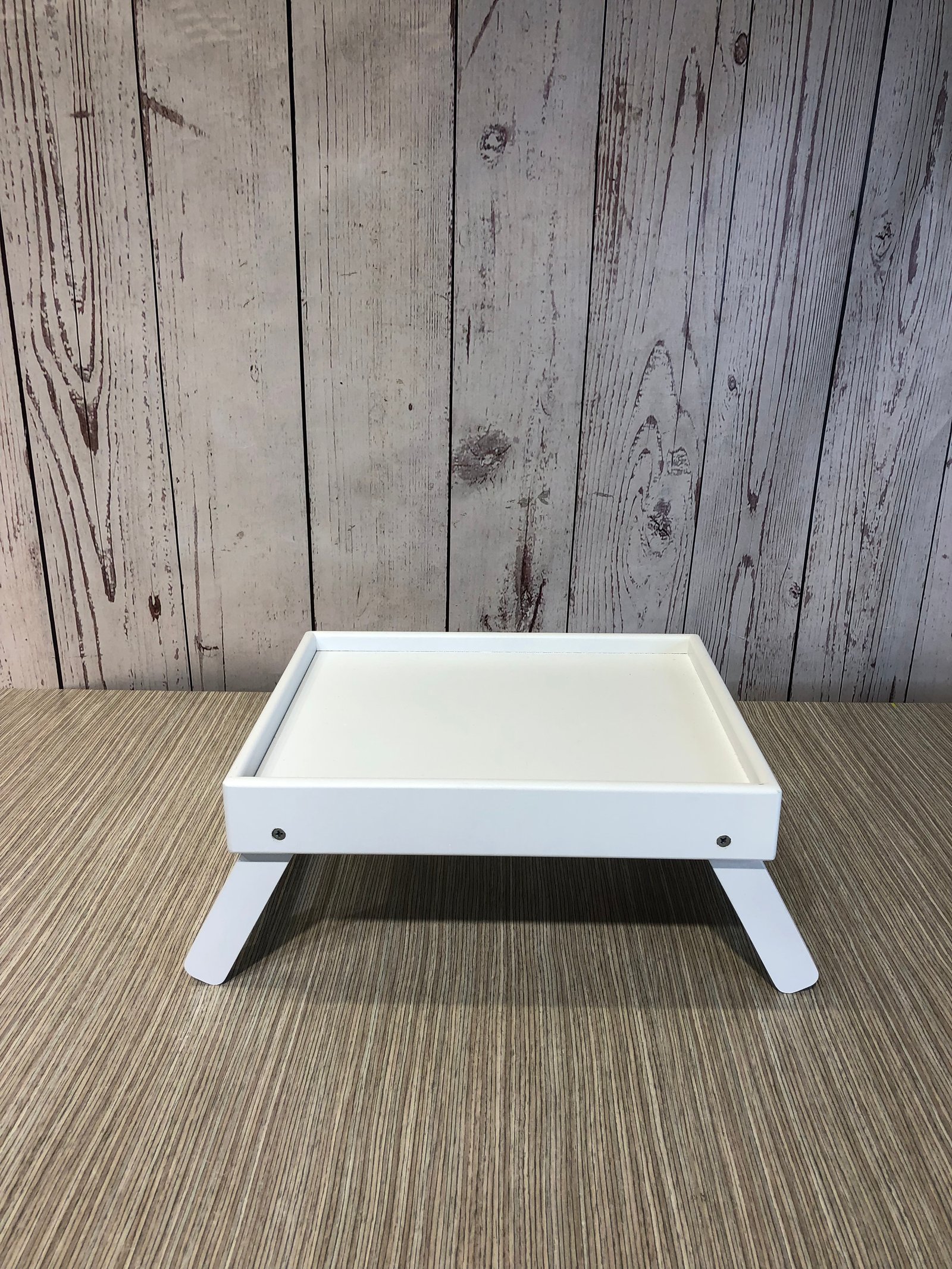 Bandeja Cuadrada Blanca Madera Tipo Mesita 