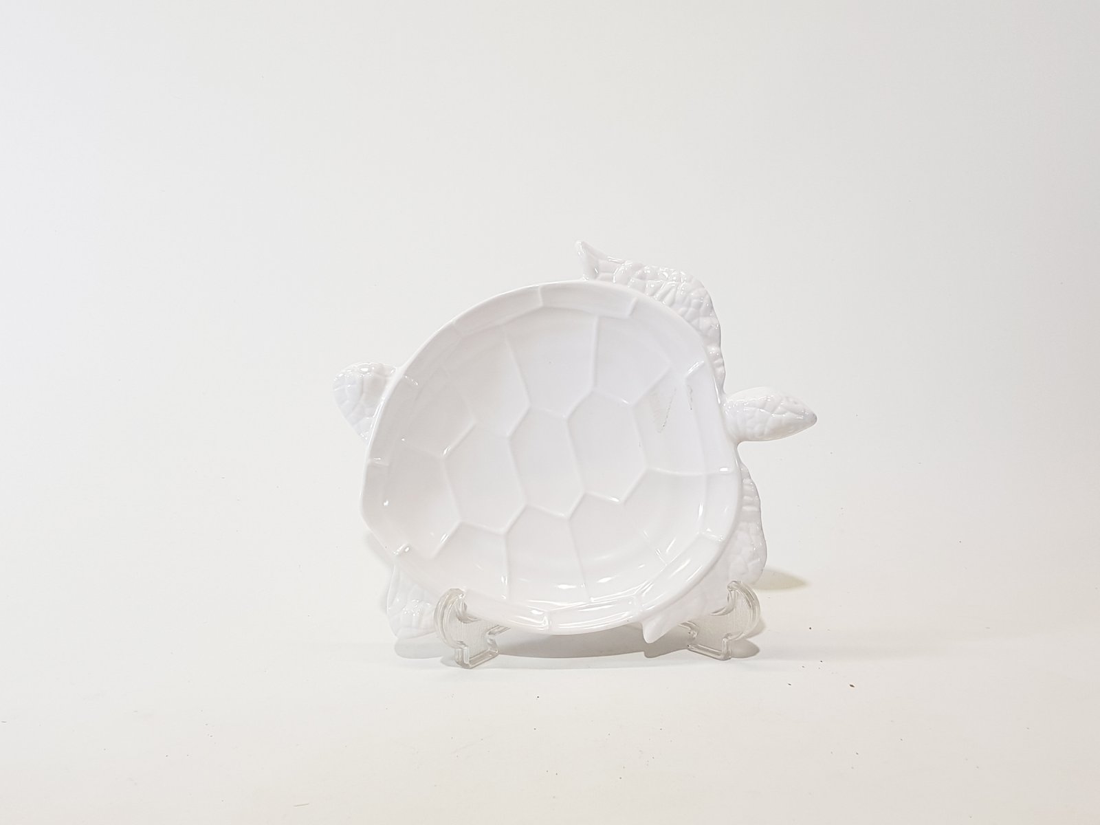 Bandeja Forma Tortuga Acrilica Blanca Pequeña