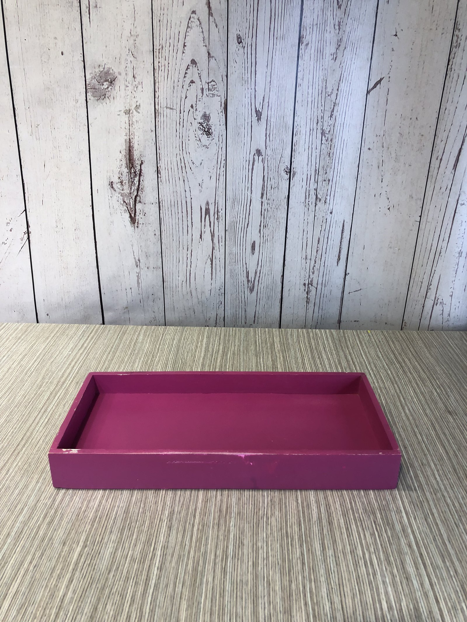 Bandeja Madera Fucsia Rectangular Con Fondo