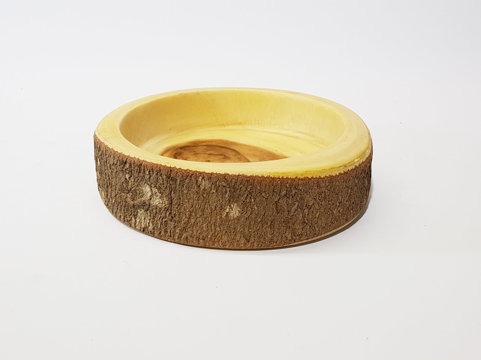 Bandeja Madera Redonda Borde Corteza Con Fondo