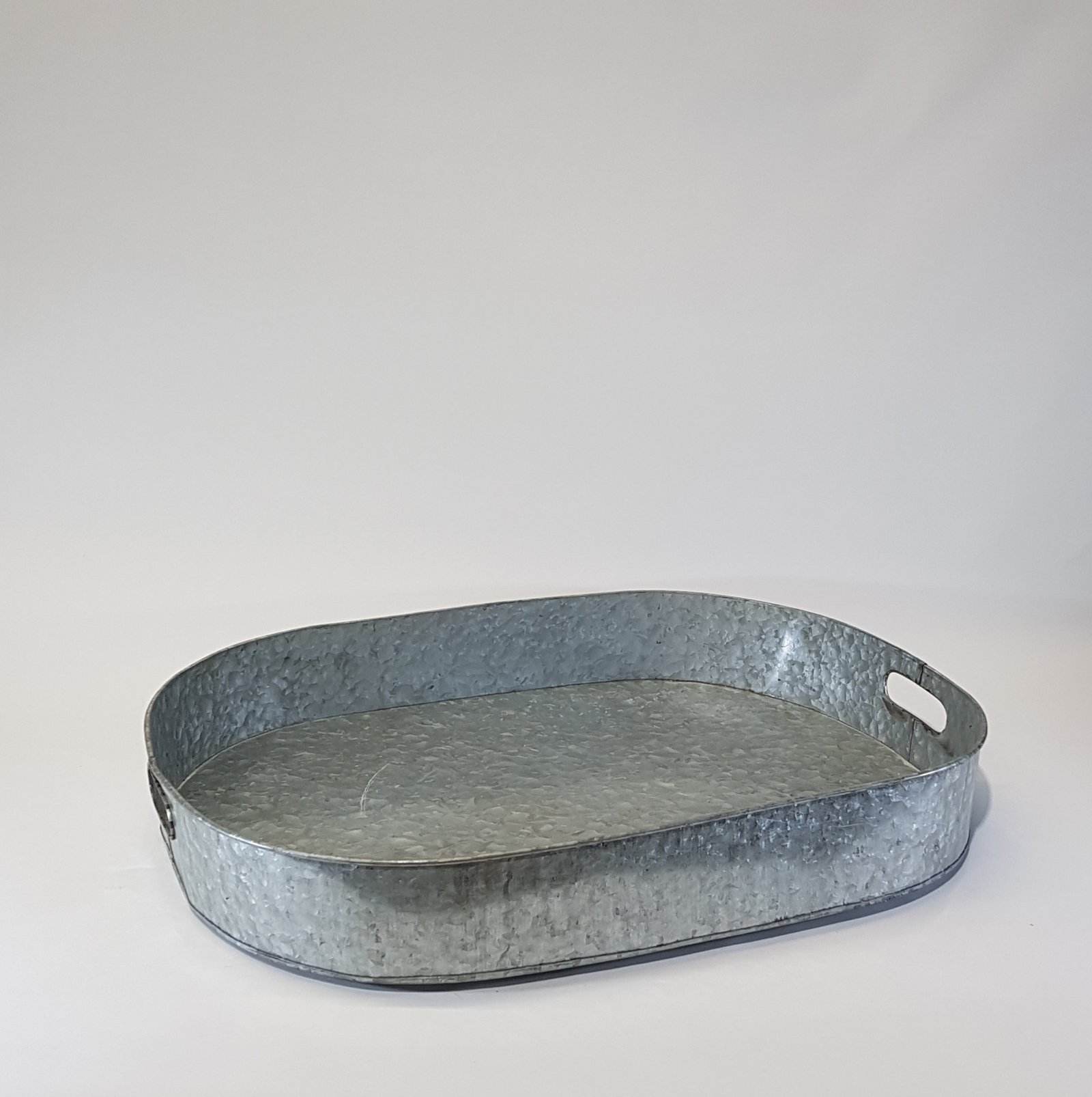 Bandeja Ovalada Laton Rustica Agarradera Hueca Maxi