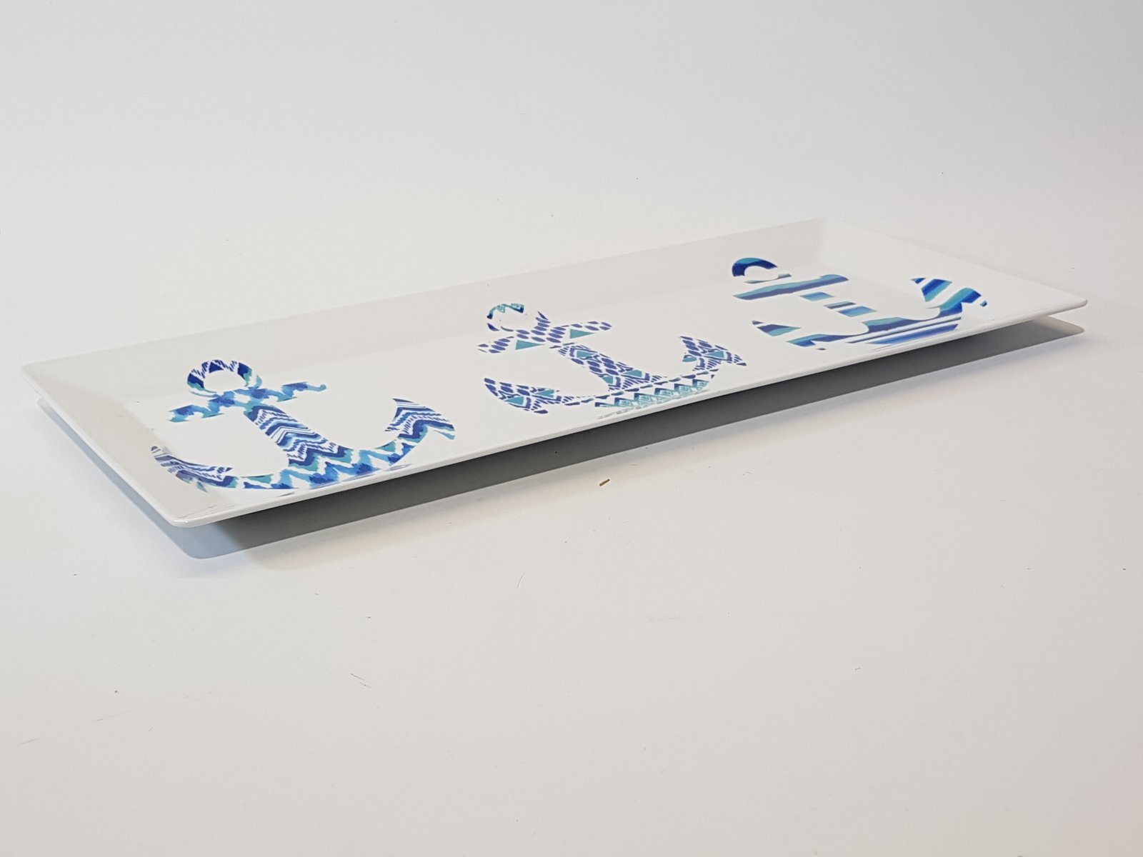 Bandeja Rectangular Acrilica Anclas Azules