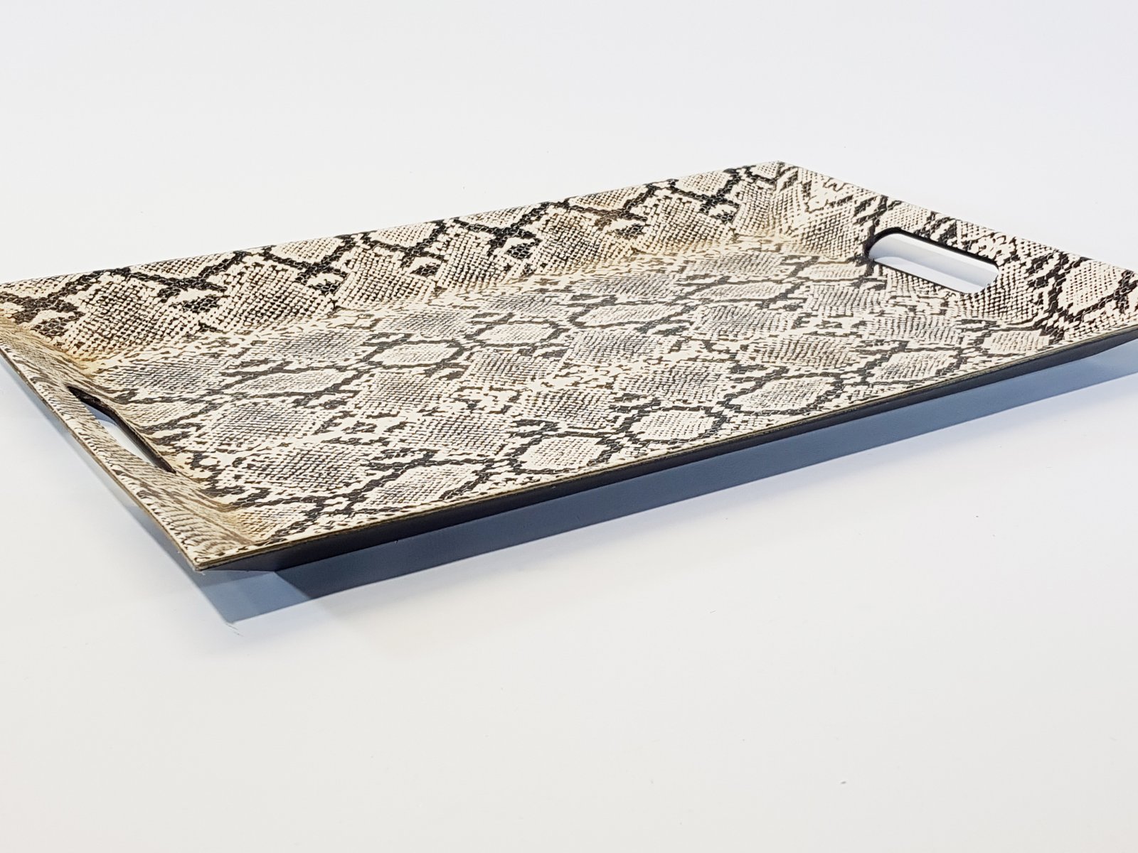 Bandeja Rectangular Blanca Con Negro Animal Print