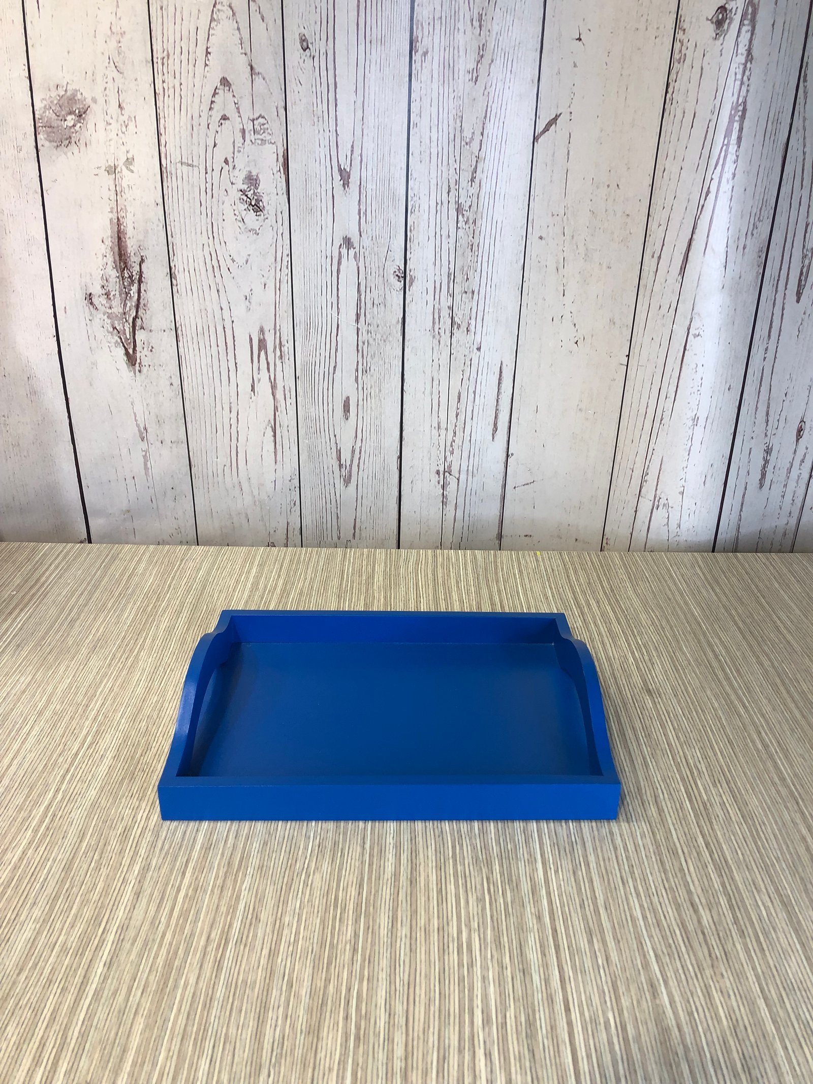 Bandeja Rectangular Madera Azul Oscuro 