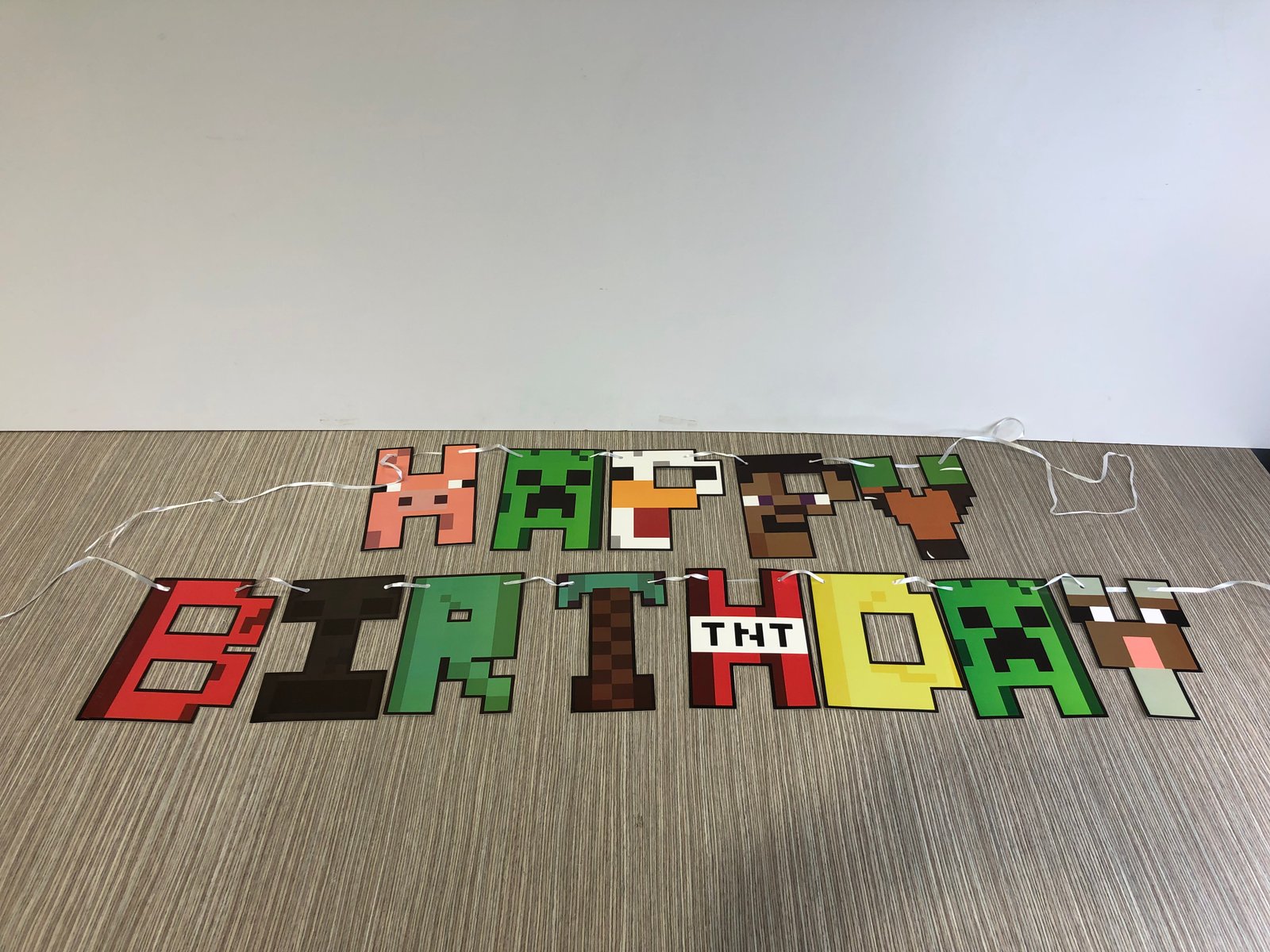 Banderin Happy Birthday Minecraft