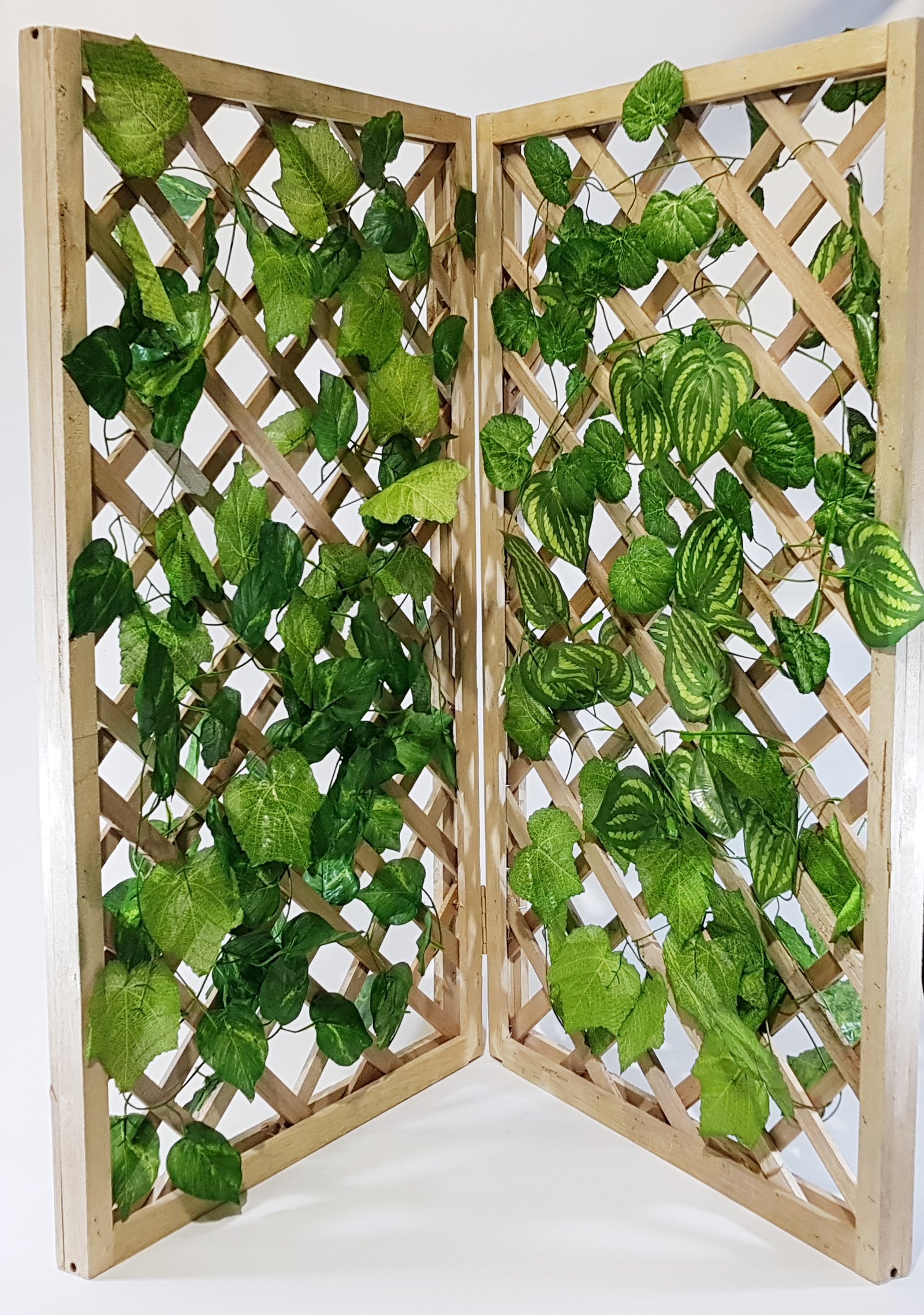 Biombo Madera Dos Brazos Y Enredaderas