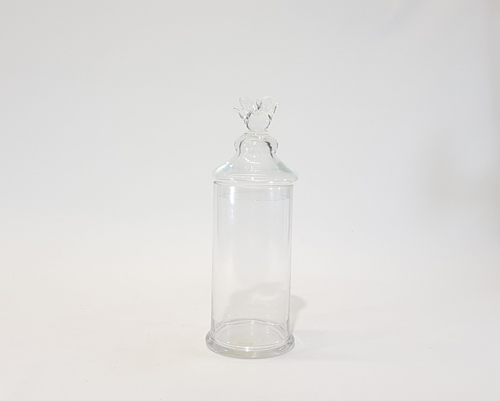 Bombonera Cristal Con Tapa Pajaro Alas Mediano