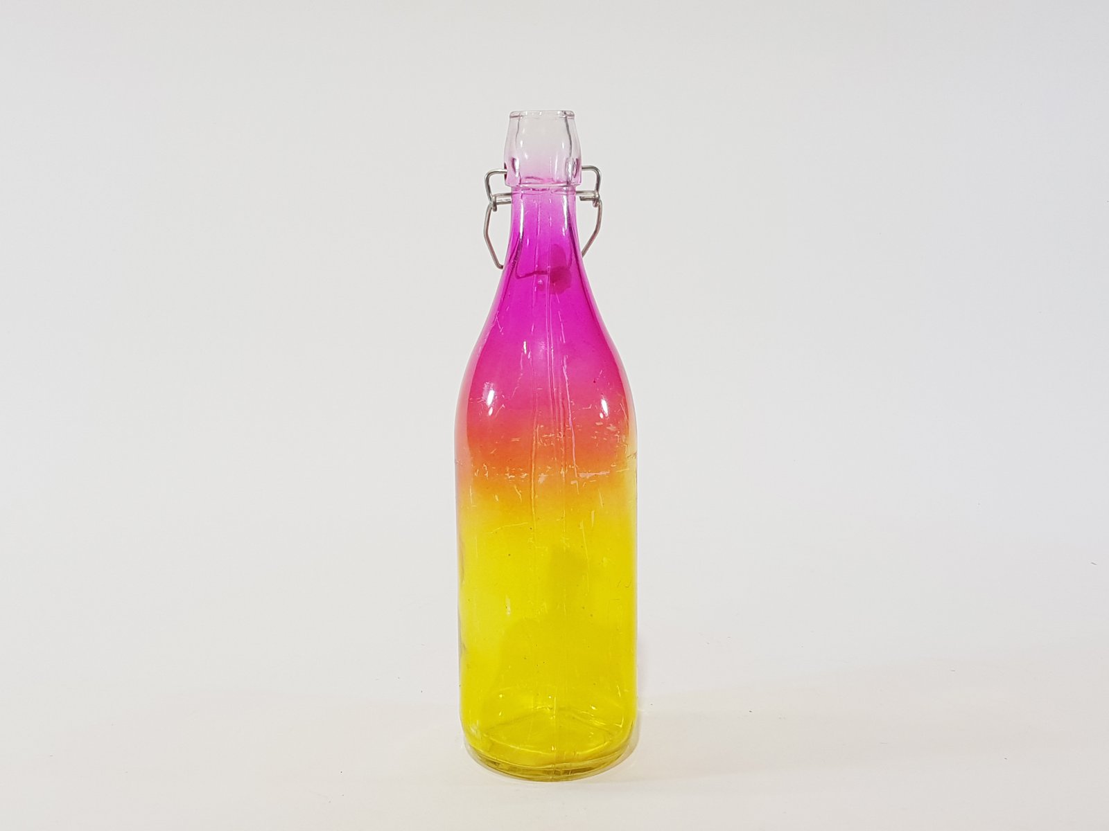 Botella Difuminada Rosada Y Amarillo