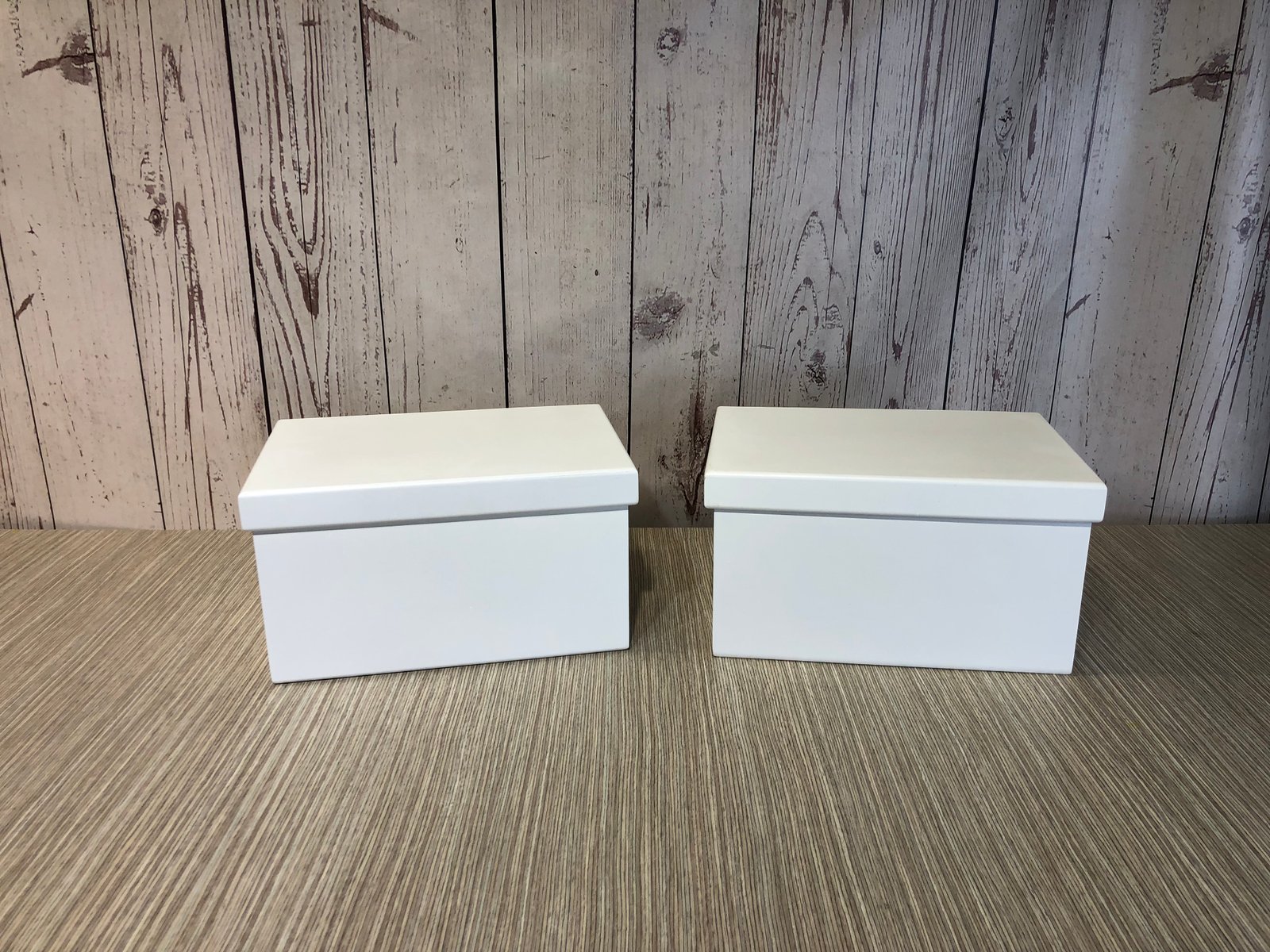 Caja Madera Cuadrada Blanca Con Tapa