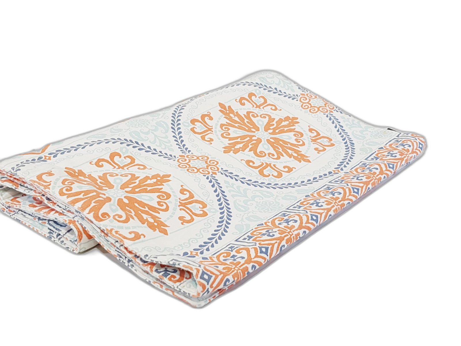 Camino Marroqui Arabescos Azul Y Naranja 1.80 Largo X 38 Ancho