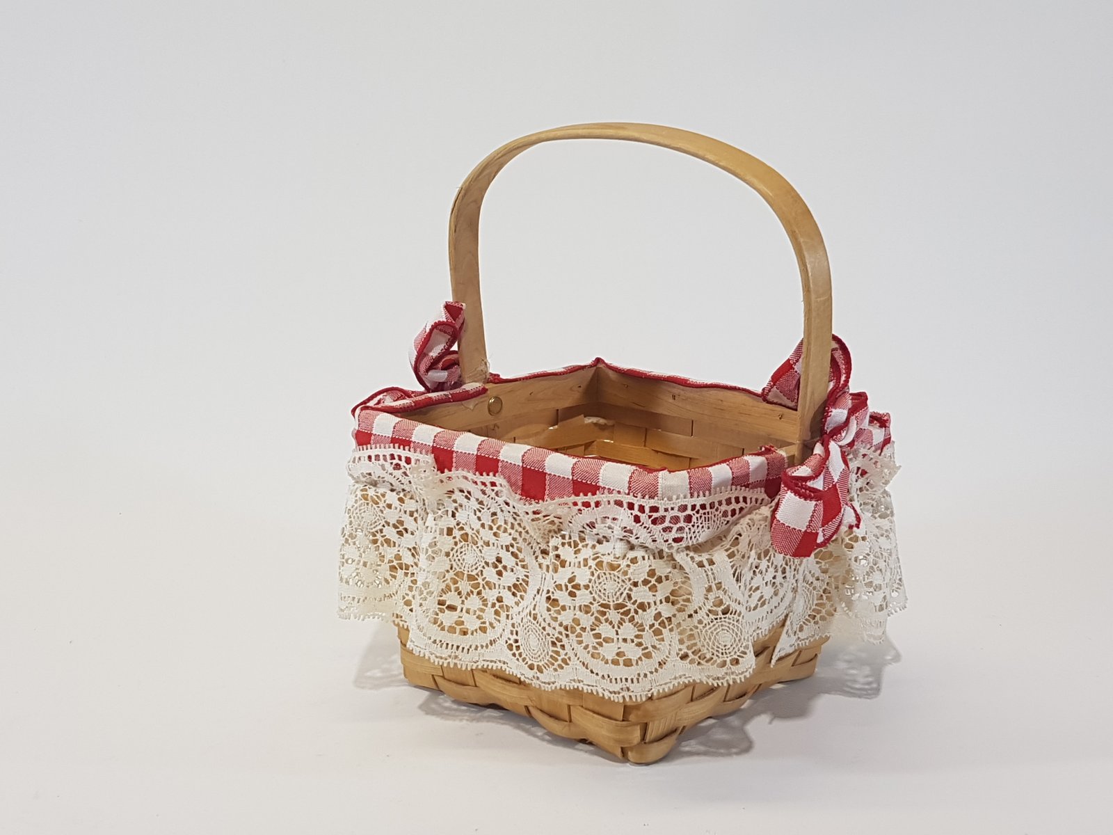 Canasta Cuadrada Cinta Roja Agarradera Sin Tapa